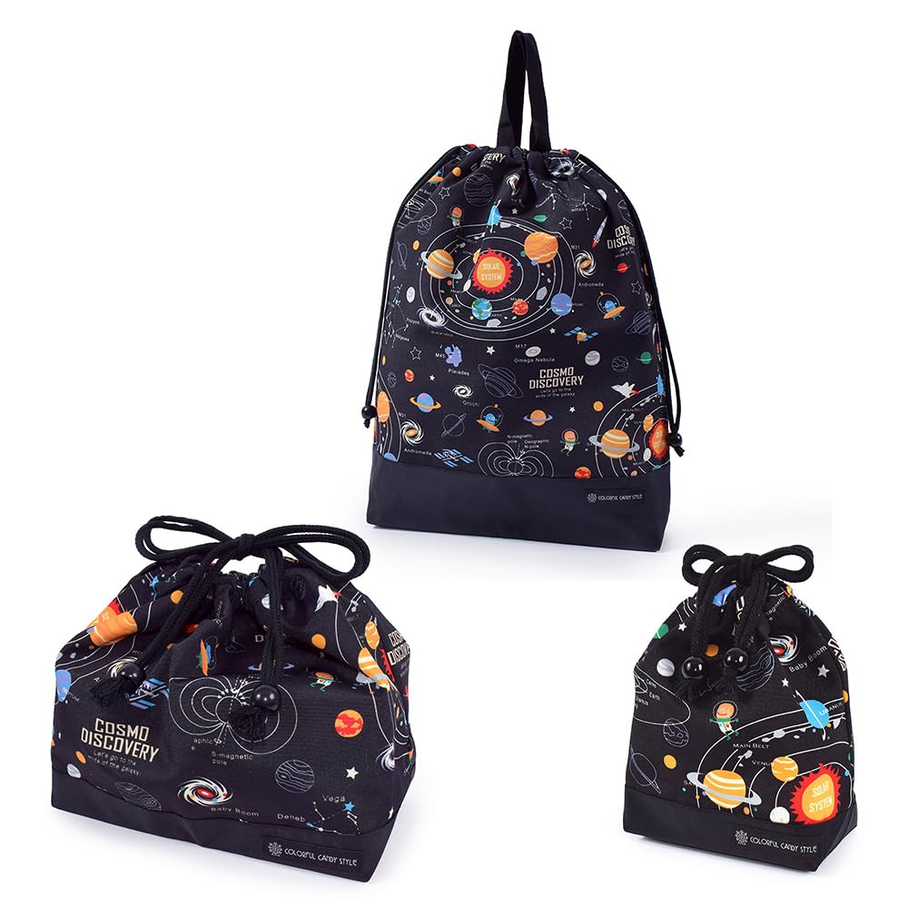 カラフルキャンディスタイル 巾着3点セット 撥水ノーアイ ロン （体操服袋・お弁当袋・コップ袋） 太陽..