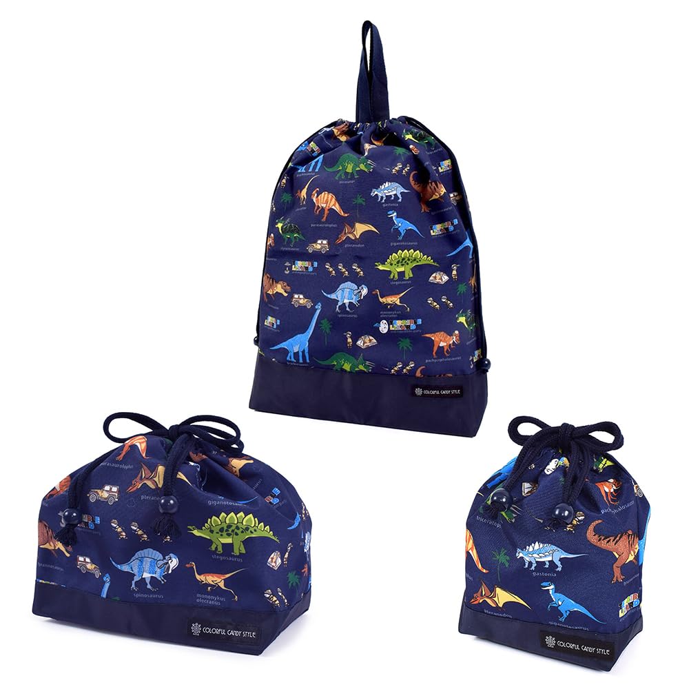 カラフルキャンディスタイル 巾着3点セット 撥水ノーアイ ロン （体操服袋・お弁当袋・コップ袋） 発見..