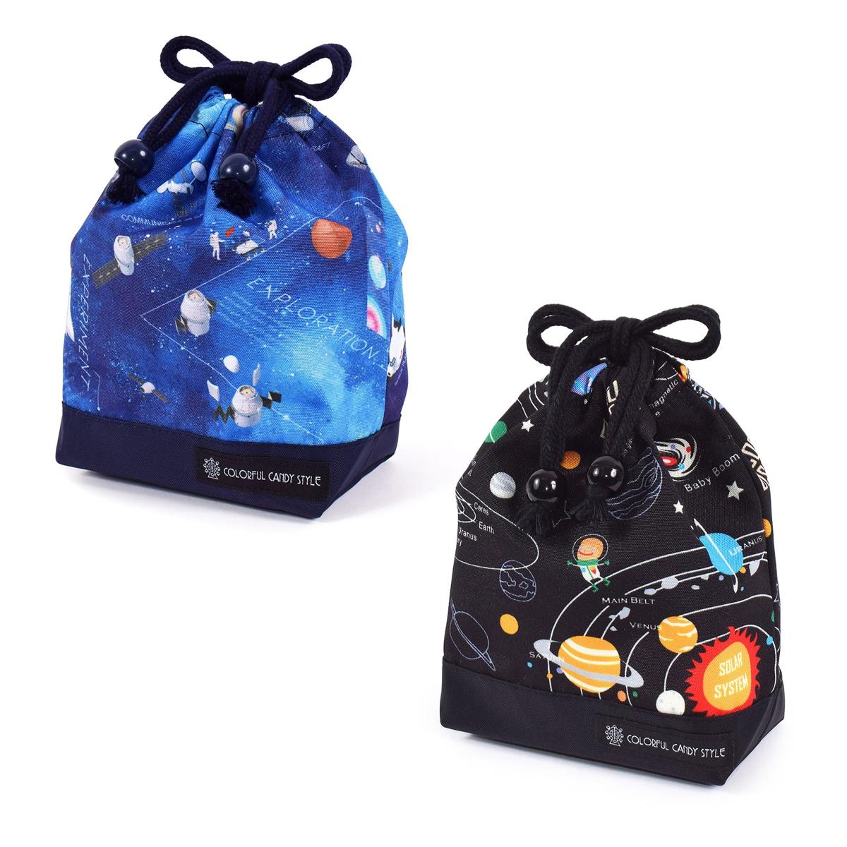 COLORFUL CANDY STYLE 巾着・小 別柄2枚セット 撥水生地 コップ袋 小物入れ お道具袋 子供 キッズ かっ..