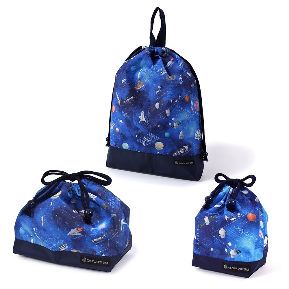 カラフルキャンディスタイル 巾着3点セット 撥水ノーアイ ロン （体操服袋・お弁当袋・コップ袋） 未来..
