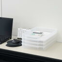 山善(YAMAZEN) トレー ユースフルA4トレー 【4個セット】 収納 A4 書類整理 レターケース 透明 幅23.3×奥行35.3×高さ4.7cm 卓上 ...