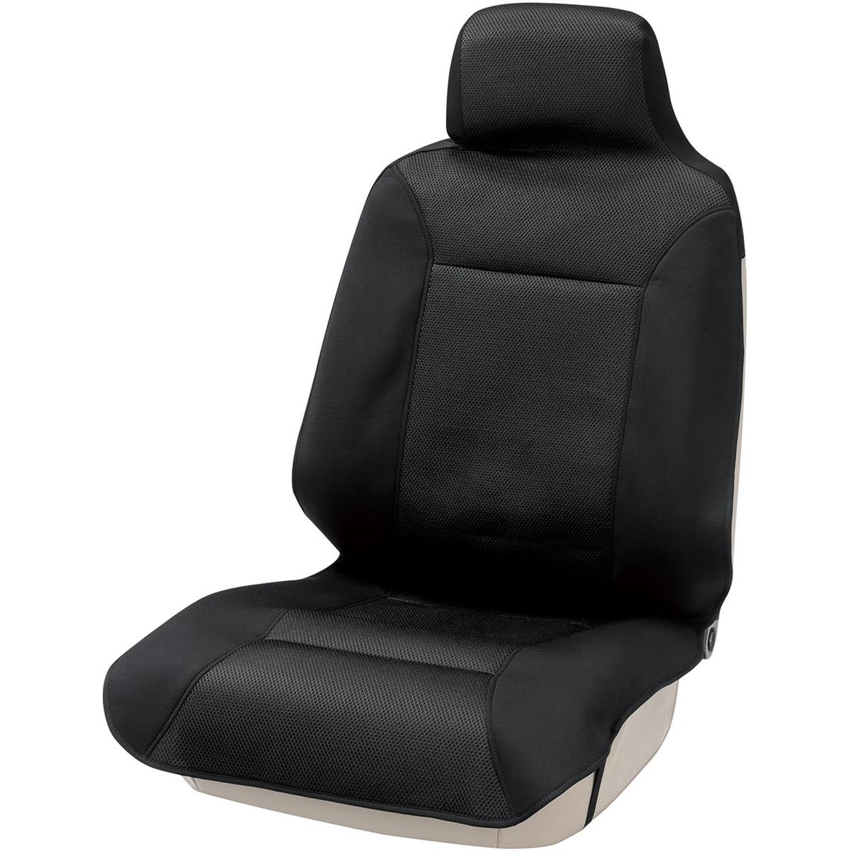 ボンフォーム(BONFORM) シートカバー シリテックファイバー 吸湿・脱臭 フロント1枚 前席フリ ーサイズ カ ラー:ブラック 4128-10BK