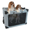 シンセーインターナショナル ペットキャリ ー 犬 猫 キャリ ー 折りたたみケージ ペットクレート Lサイズ グレー