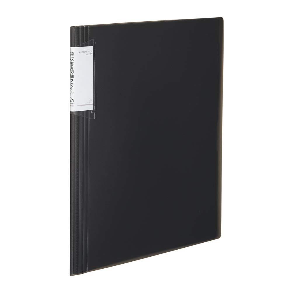 コクヨ(KOKUYO) ファイル 領収書・明細 ノビータ 固定式 A4 24ポケット 黒 ラ-NVR510D