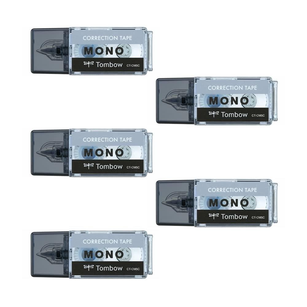 トンボ鉛筆 修正テープ 5mm MONO モノ ポケット (モノ消しデザインの修正テープ) 使い切りタイプ ブラ..