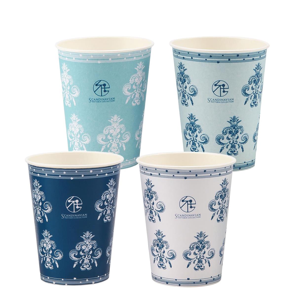 サンナップ 日本製 紙コップ 100個入 275ml 9oz 使い捨て クルビッツ シーンに応じて柄を選べるスカンジナビアンパターンコレクション 内面ポリエチレンラミネート加工 保管に便利で衛生的な箱梱包 オフ ィス 普段使い サンナップ製ディスペンサ ー対応 C27100KBS