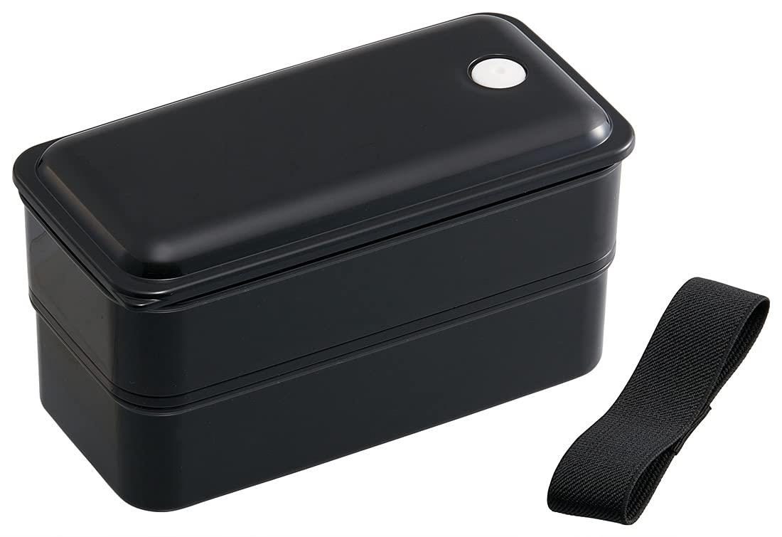 スケーター(Skater) 弁当箱 銀イオン Ag+ 抗菌 ふわっと 盛れる パッキン 一体型 2段 850ml レトロフレンチ BK PALW9AG-A