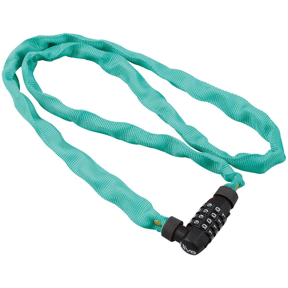 I live(アイリブ) 自転車用チェーンロック I liveチェーンロック 暗証番号可変ダイヤル式 ミ ントグリ ーン