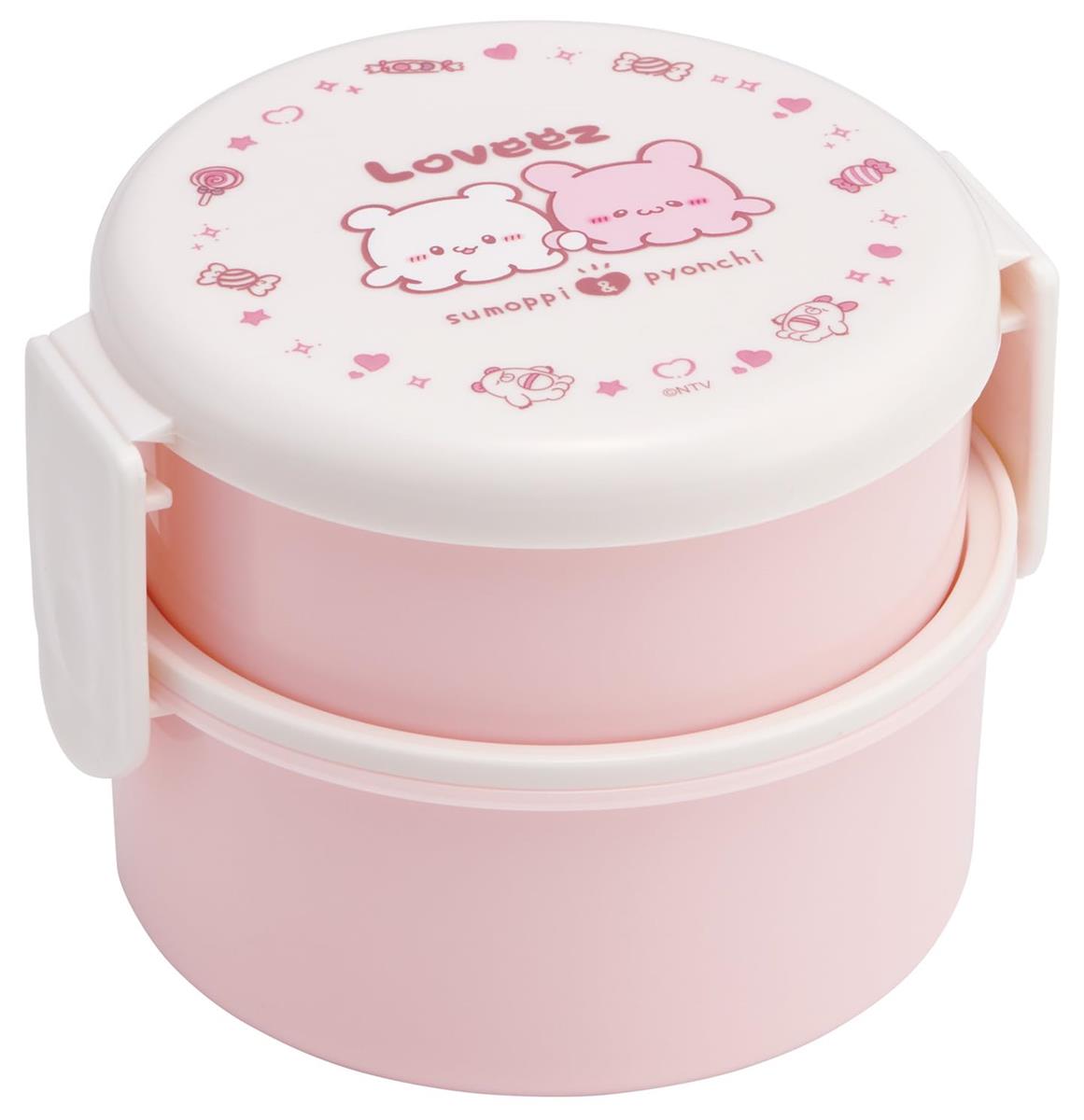 スケーター(Skater) 弁当箱 500ml 2段 丸型 おにぎりケース 抗菌 日本製 らぶいーず ONWR1AG-A