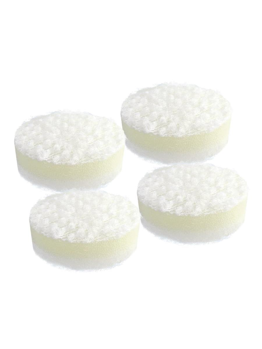 まめいた 洗面台洗い スポンジ スペア 縦6.5×横6.5 ホワイト 4個 たわし 交換用 掃除 洗う 磨く 汚れ ..