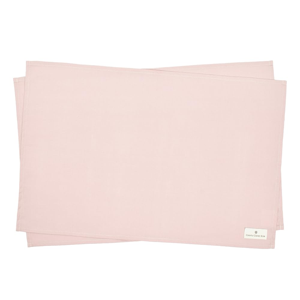 COLORFUL CANDY STYLE ランチョンマット(40cm×60cm) 2枚セット くすみ無地 くすみピンク 子供 布製 おしゃれ 綿 給食 女の子 N3600120