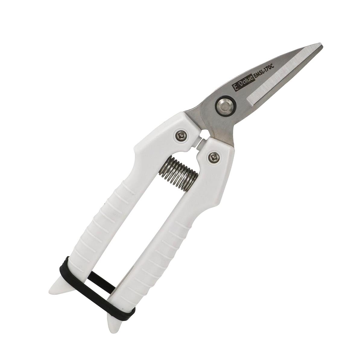 イーバリュー(E-Value) 万能はさみAS ライト 手が干渉しにくいカーブタイプ 金属部オールステンレス製 ..