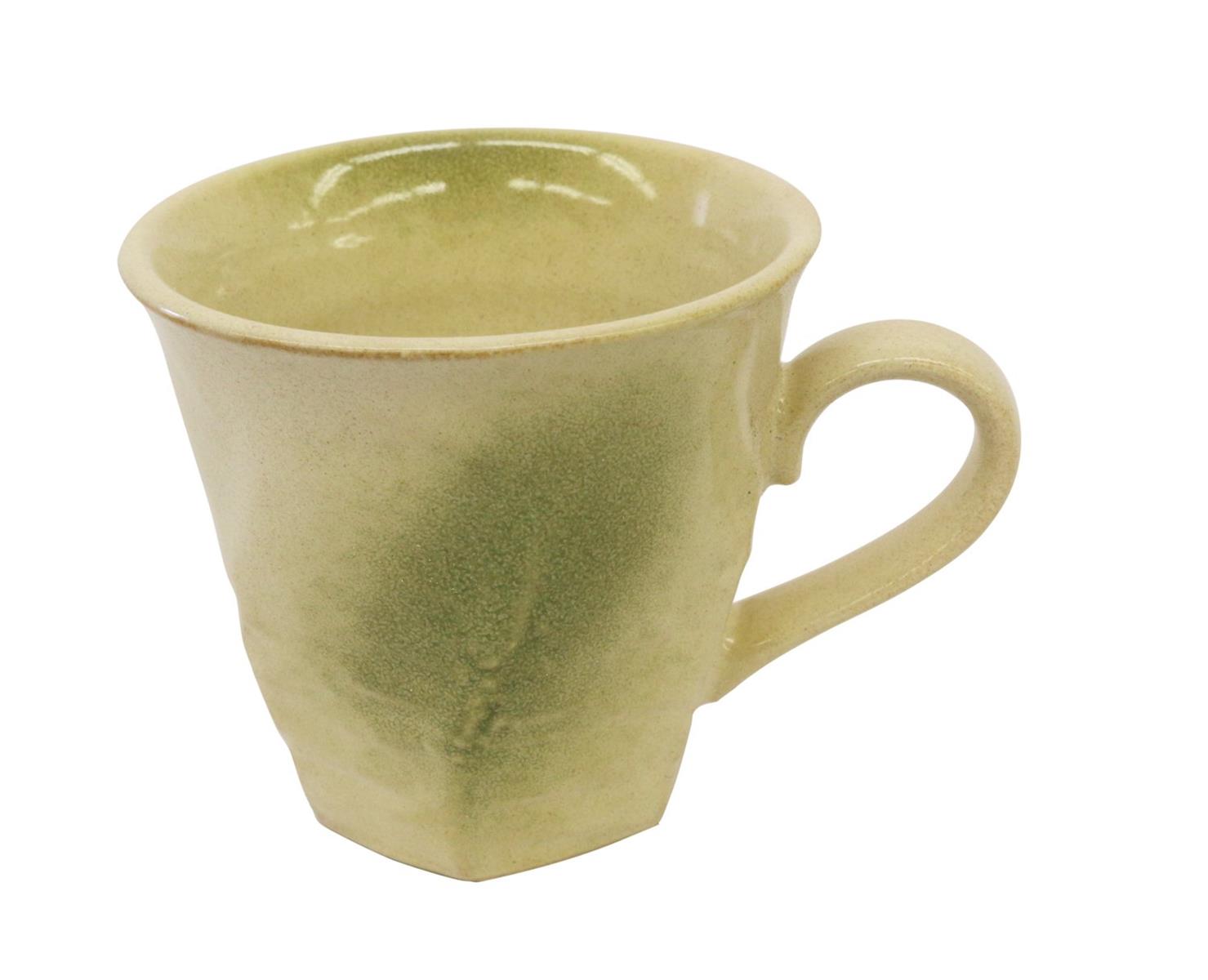 キャッスルエンタープライズ 美濃焼 和風カフェシリ ーズ 荒けずりねじり 【コーヒー碗 】黄土彩色吹墨