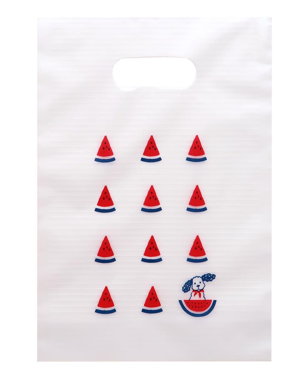 インディゴ(indigo) ラッピング 手提げ ビニー ル お福分け袋S いぬとスイカ 10枚入 PP709