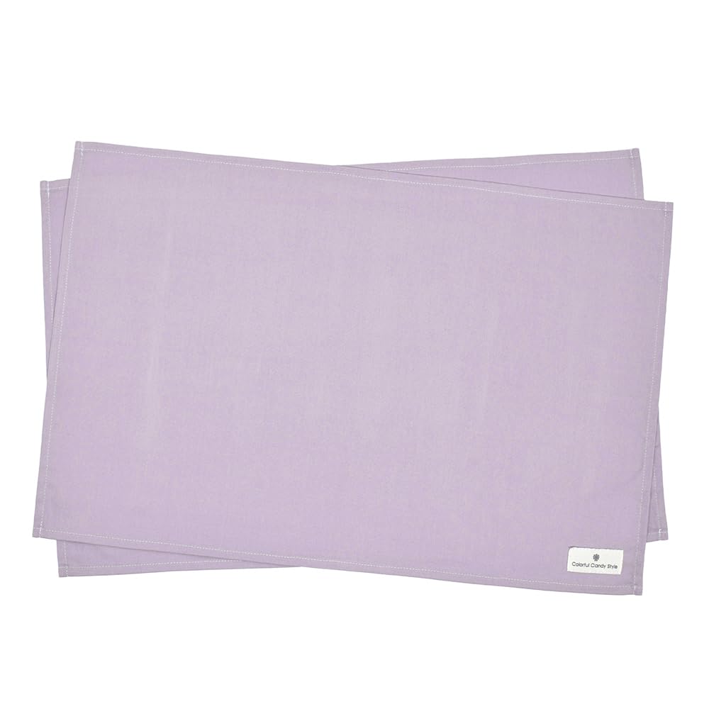 COLORFUL CANDY STYLE ランチョンマット(40cm×60cm) 撥水ノーアイ ロン 2枚セット くすみ無地 くすみラベンダー はっ水 軽量 汚れにくい シワ防止 ノーアイ ロン 女の子 NL204320