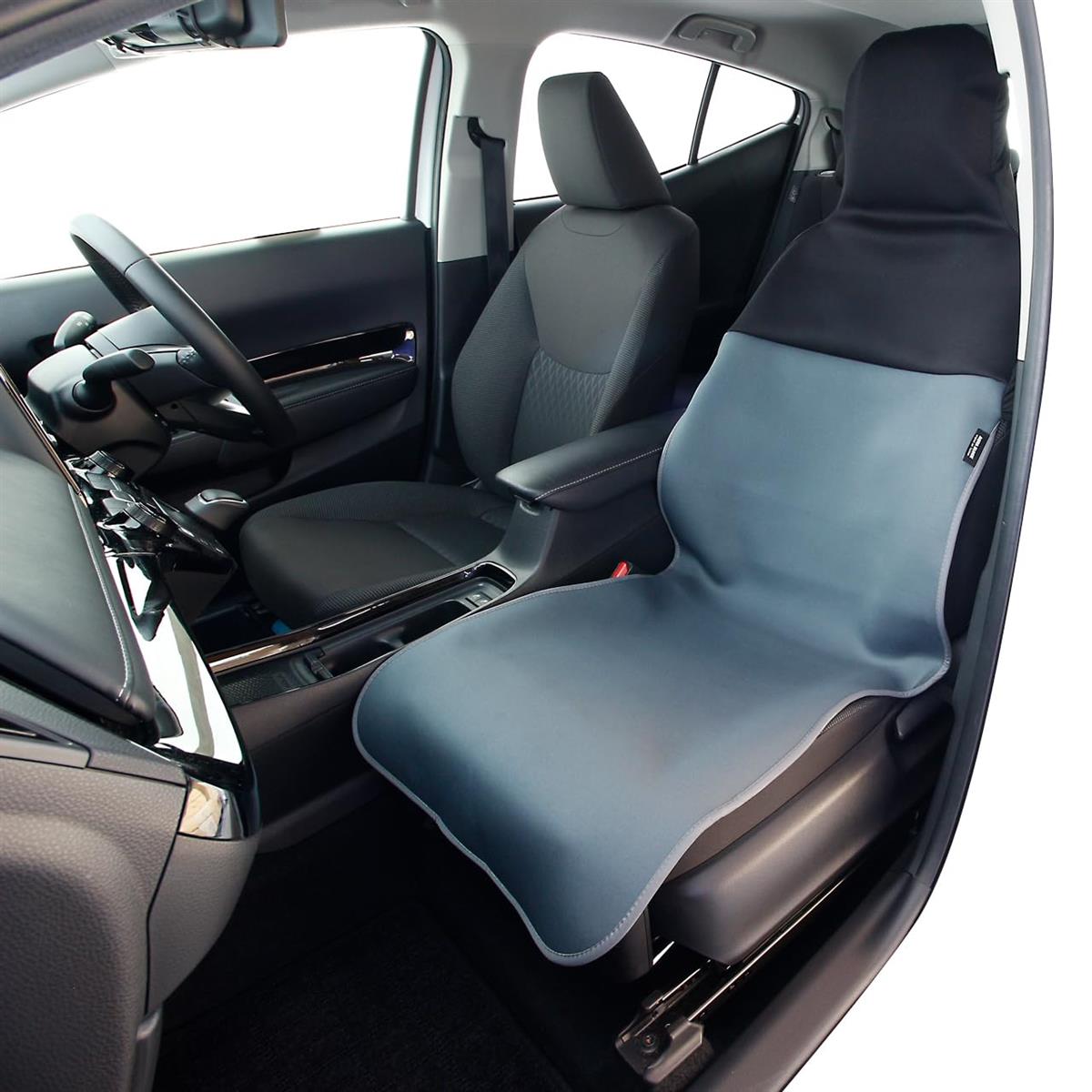 錦産業 トムボーイ （Tomboy） シートカバー ア クアカ ラー 軽自動車/普通車 汎用 前席1枚 防水 ウエットスーツ素材 丸洗いOK ブルーグレー WE-5723