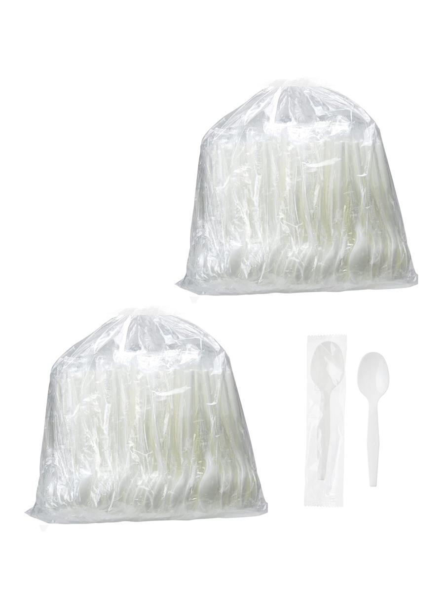 【ネット限定】ストリックスデザイン 使い捨てスプーン 透明袋入り スプーン 200本 (100本×2セット) アイボリ ー 14cm 日本製 業務用 大容量 個包装 袋入り 衛生的 使い捨てカトラリ ー F-530