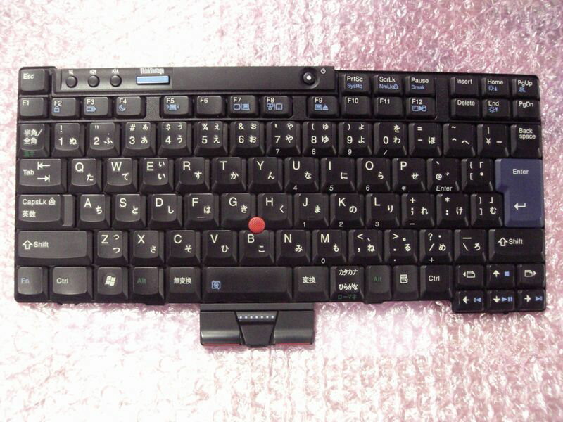 中古ThinkPadキーボード日本語版 X200/X200s/X201/X201s対応。全体的にテカリがあります。