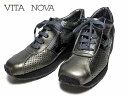 【お得なクーポン配布中7/18まで】ビタノバ VITA NOVA ウェッジソール パンチングレザーレースアップシューズ エタンコンビ レディース 靴