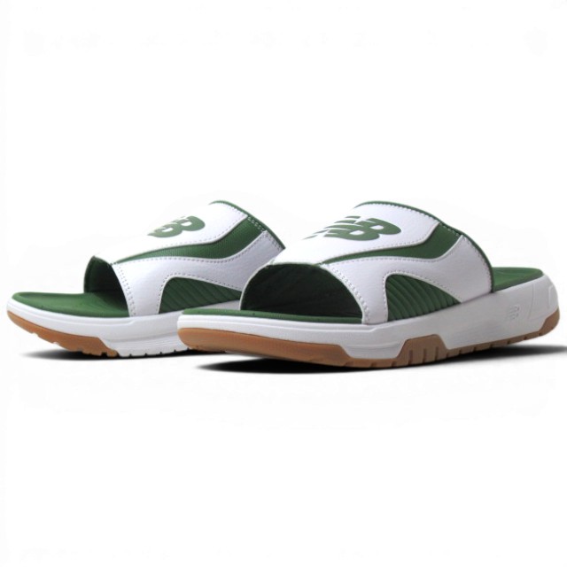 【P5倍!マラソン期間!要エントリー】ニューバランス new balance M200【379】WHITE/GREEN プレミアム スライドサンダル メンズ 靴