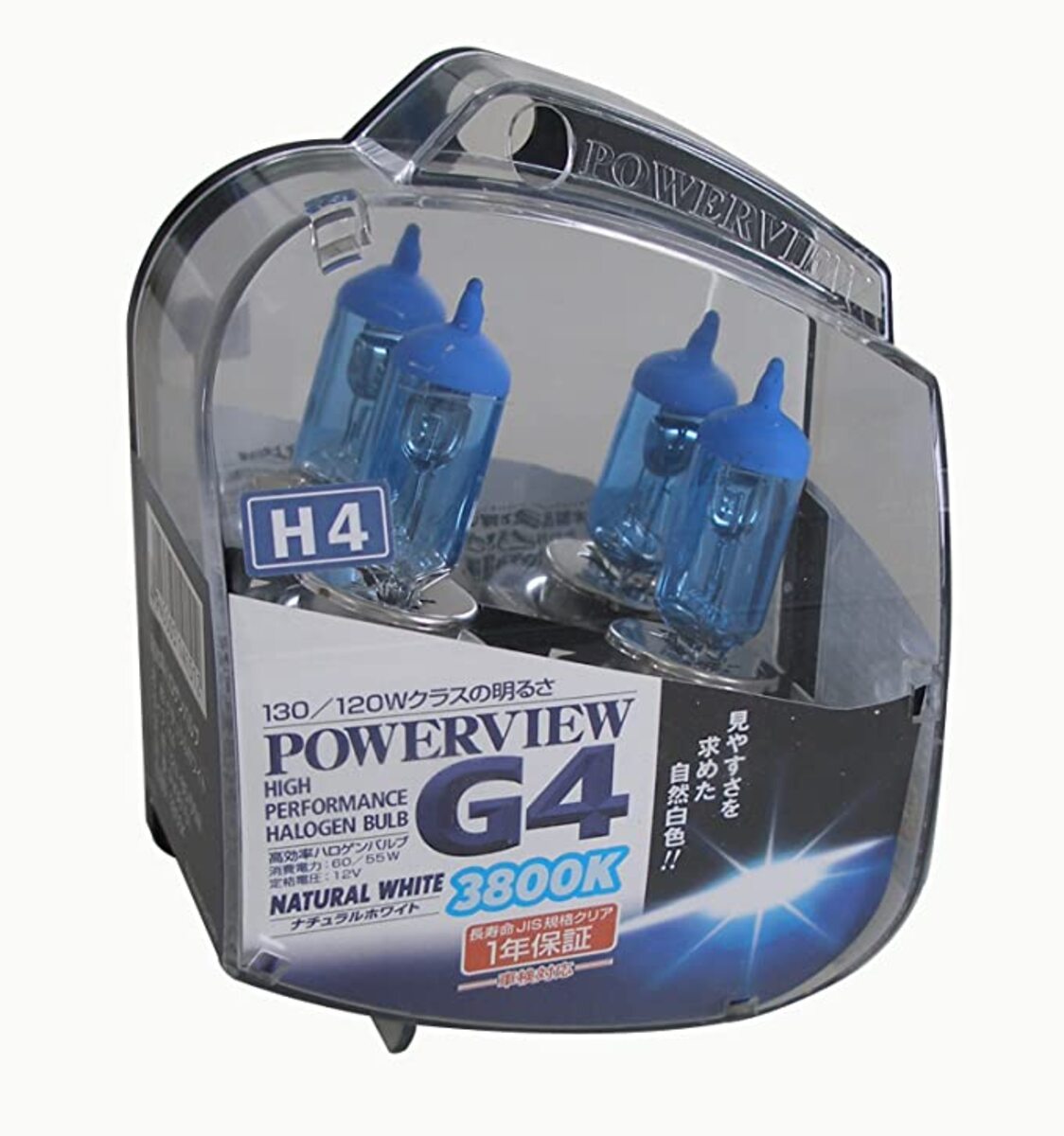 PowerView G4 ナチュラルホワイト PV08151 130/120Wクラスの明るさ 商品電力 60/55W 車検対応 ライト ハロゲンバルブ