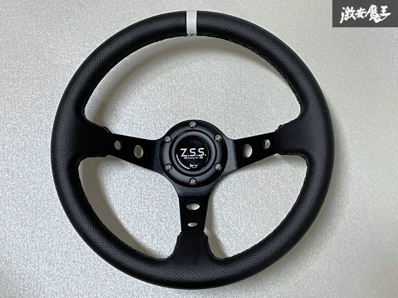 Z.S.S. ディープコーン スポーツ ステアリング 320φ 320mm パンチング レザー調 汎用 シルビア 180SX ZSS 2
