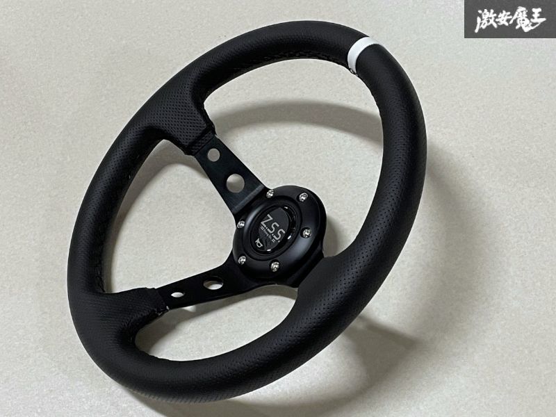 Z.S.S. ディープコーン スポーツ ステアリング 320φ 320mm パンチング レザー調 汎用 シルビア 180SX ZSS 3