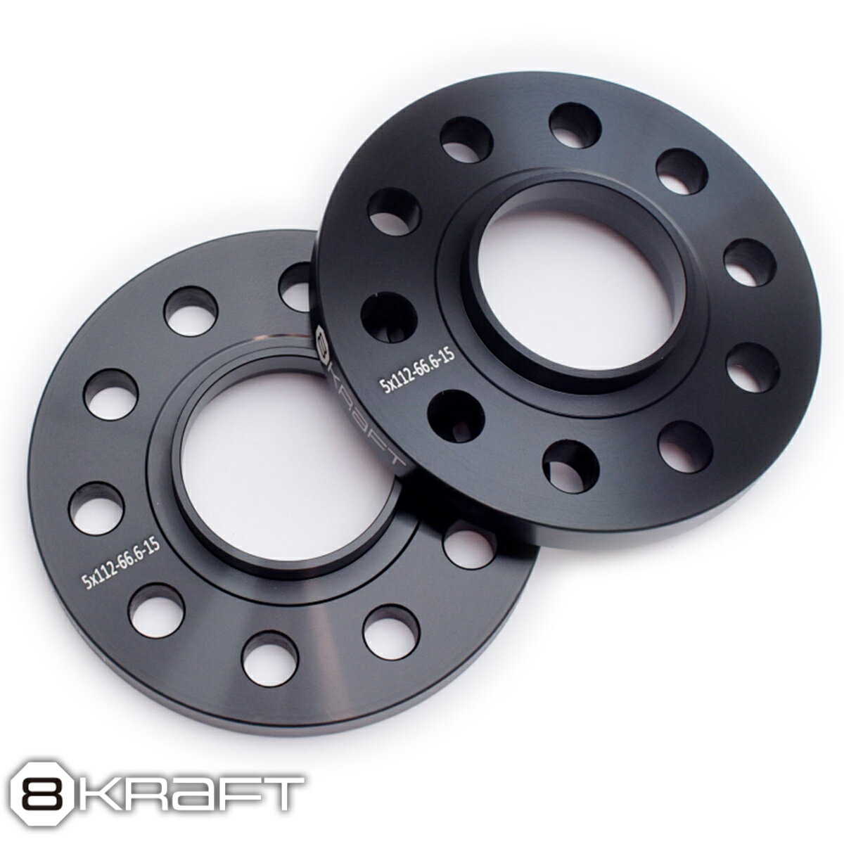 8KRAFT BMW ハブ付 スペーサー 15mm 5H-112 φ66.6 ワイトレ PCD112 5穴 ハブ径 φ66.6 ワイドトレッドスペーサー