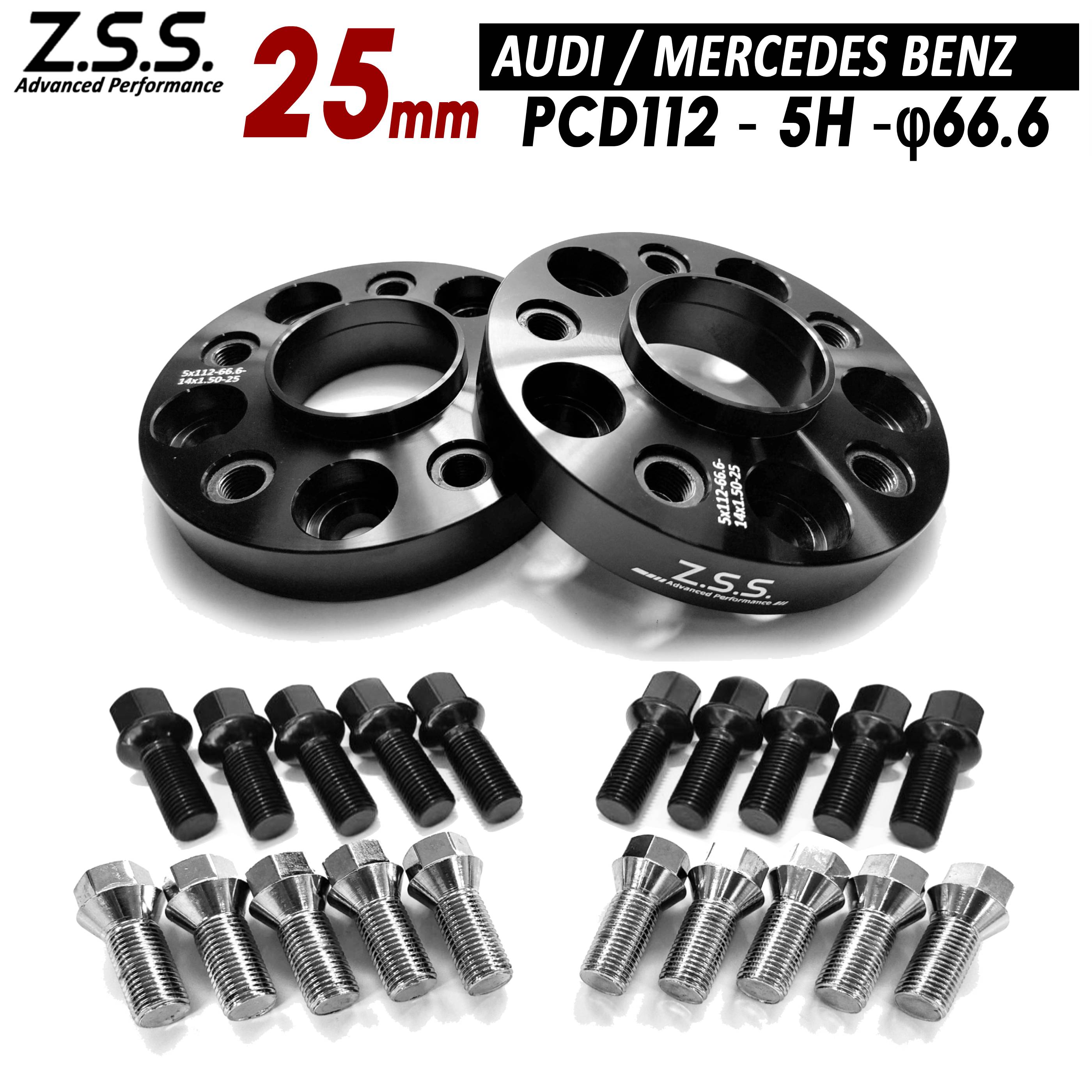 Z.S.S. AP メルセデスベンツ Aクラス W177 W176 CLA A45 AMG 別止め スペーサー 25mm PCD112 5穴 66.6φ..