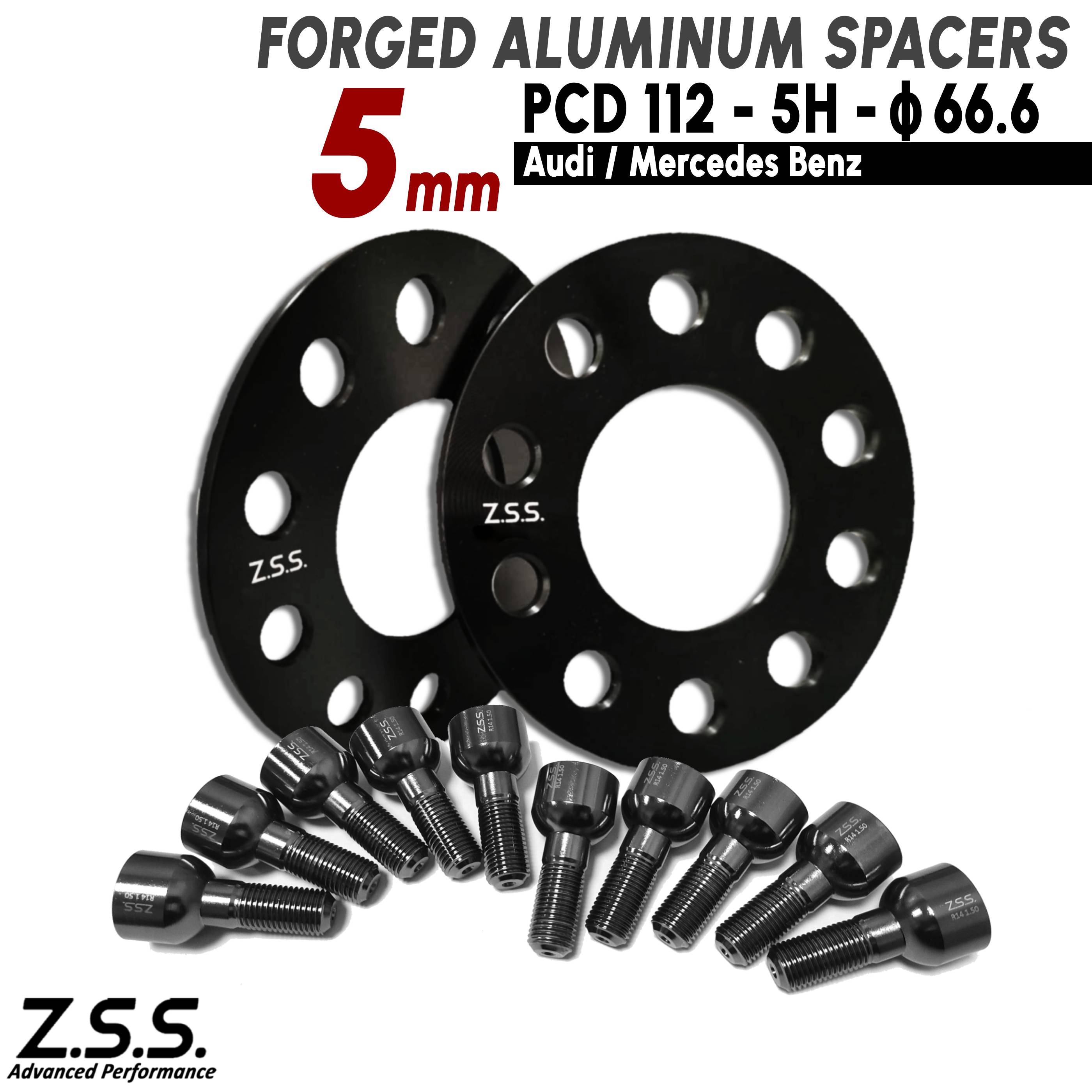 Z.S.S. AP 【チタン風ボルト付き】 メルセデスベンツ Eクラス W212 CLE E55 AMG スペーサー 5mm PCD112 ハブ径66.6φ 純正ホイール用