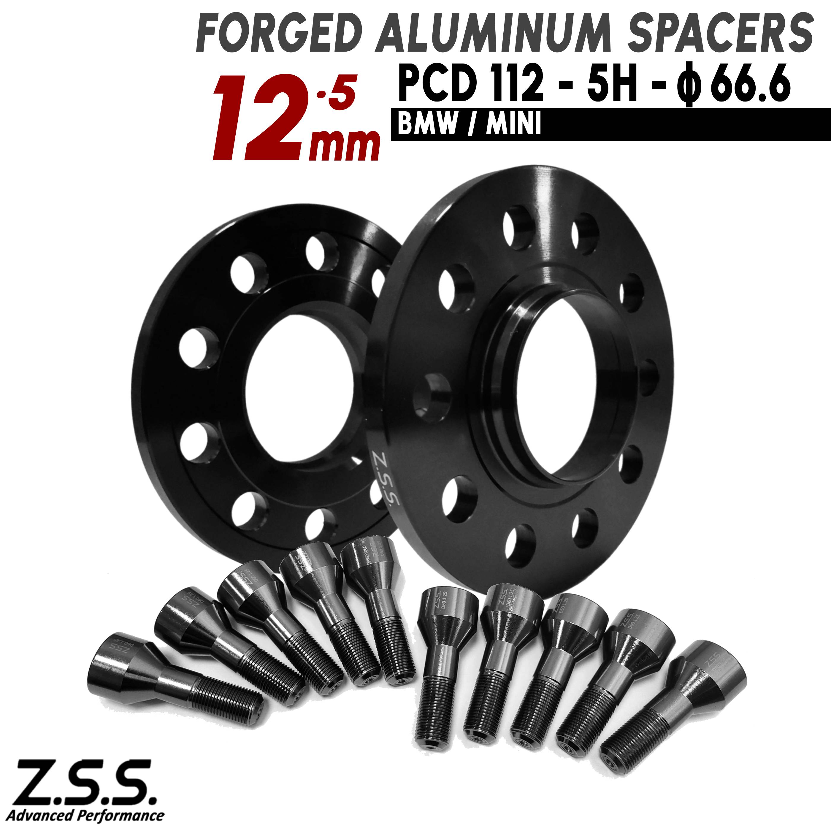 Z.S.S. AP 【チタン風ボルト付き】 MINI ミニ クーパー F65 F66 F55 F54 F60 F57 スペーサー 厚み12mm PCD112 5穴 ハブ径66.6φ BMW ZSS