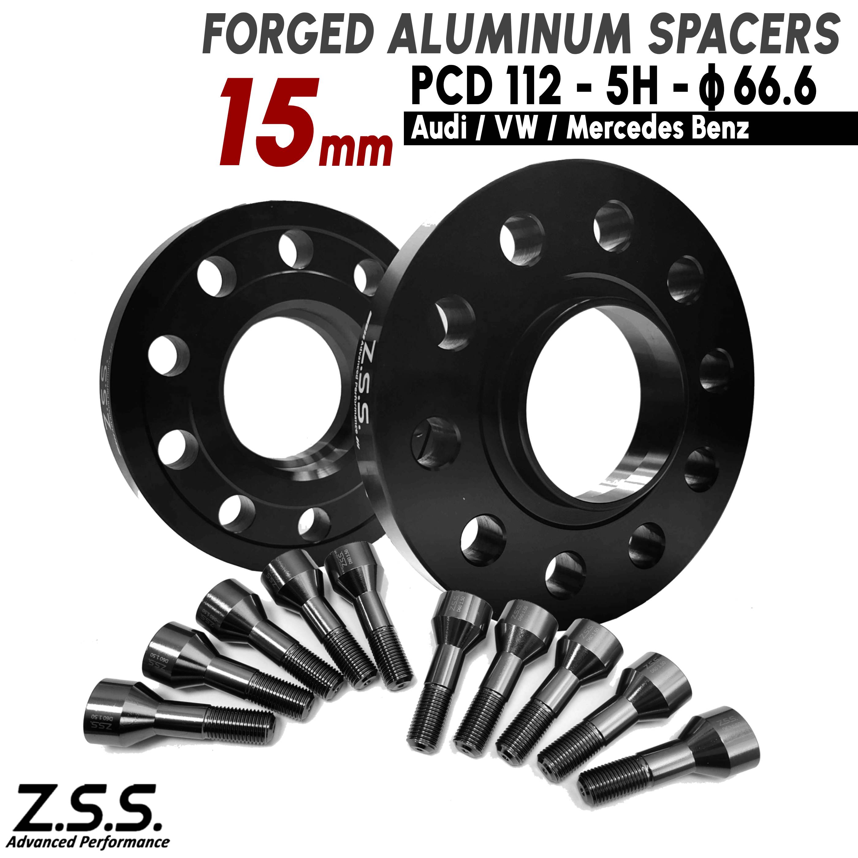 Z.S.S. AP 【チタン風ボルト付き】 メルセデスベンツ 社外ホイール用 Aクラス W177 W176 CLA ハッチバック A45 AMG スペーサー 15mm PCD112