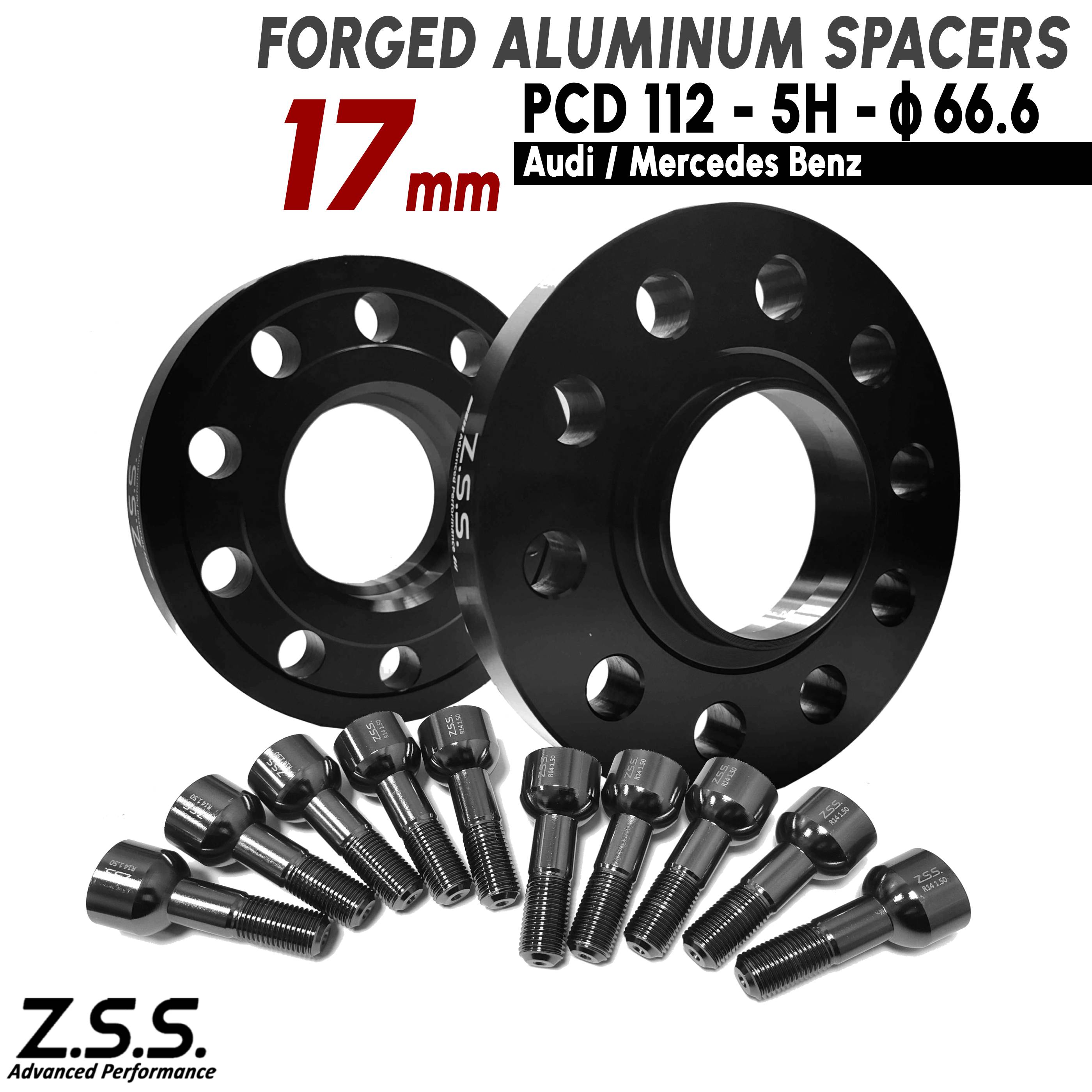 Z.S.S. AP 【チタン風ボルト付き】 メルセデスベンツ Aクラス W177 W176 CLA ハッチバック A45 AMG スペーサー 17mm PCD112 ハブ径66.6φ