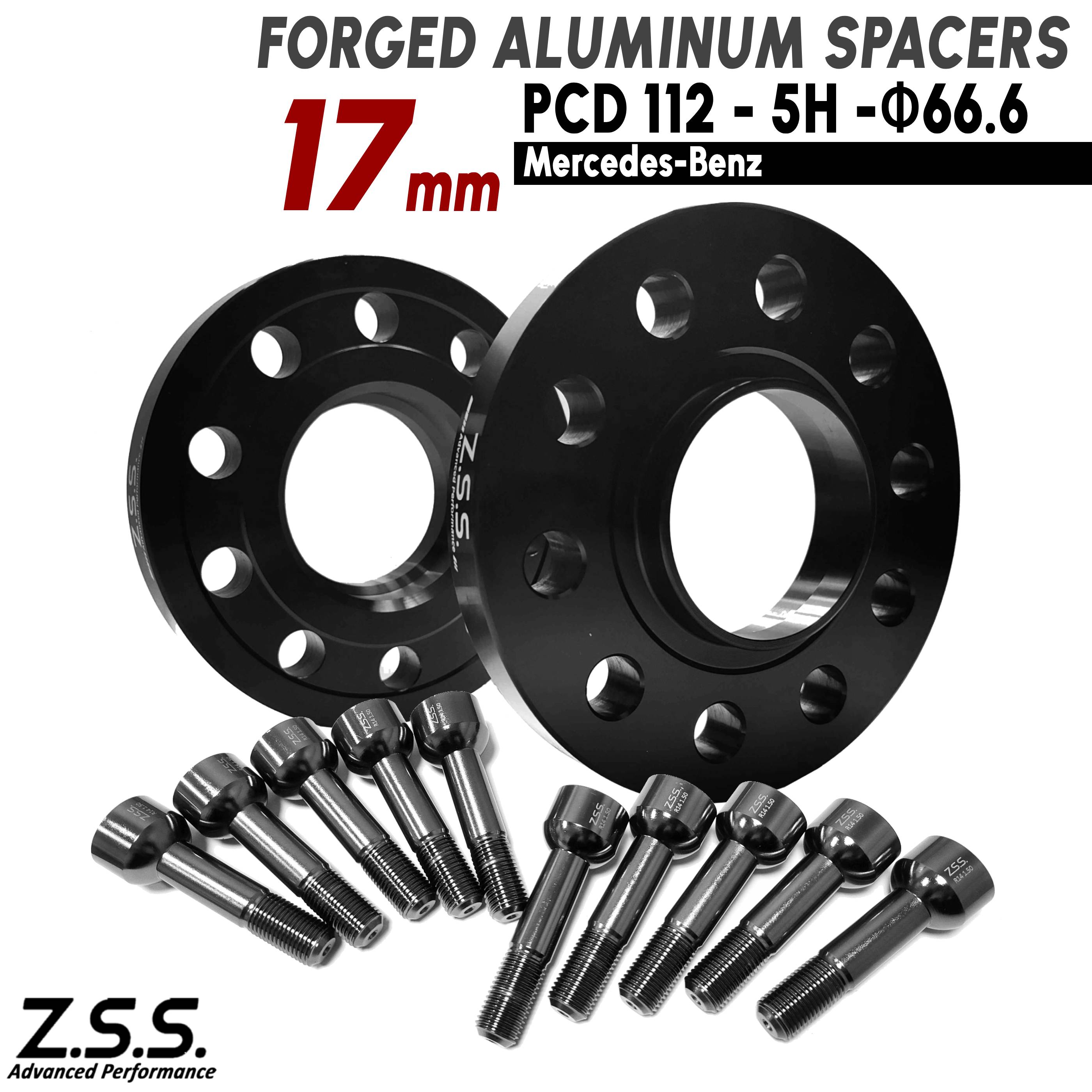 Z.S.S. AP 【チタン風ボルト付き】 メルセデスベンツ Eクラス Sクラス W213 W223 S63 AMG スペーサー 15mm 5x112 PCD112 ハブ径66.6φ