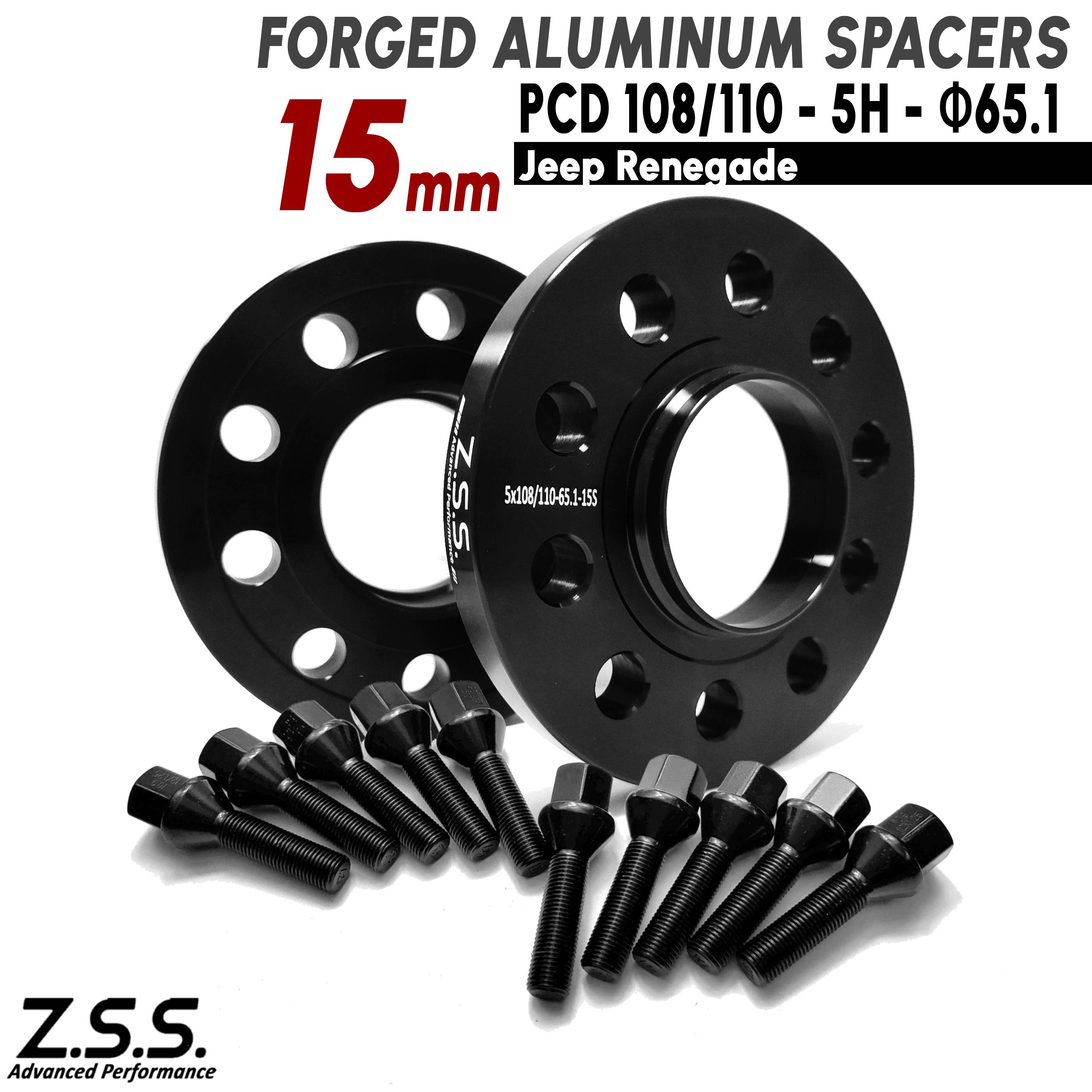 Z.S.S. AP ジープ JEEP Renegade Cherokee Compass 厚み15mm スペーサー PCD108 PCD110 5x108 5x110 5穴 65.1φ M12xP1.25 ボルト付き