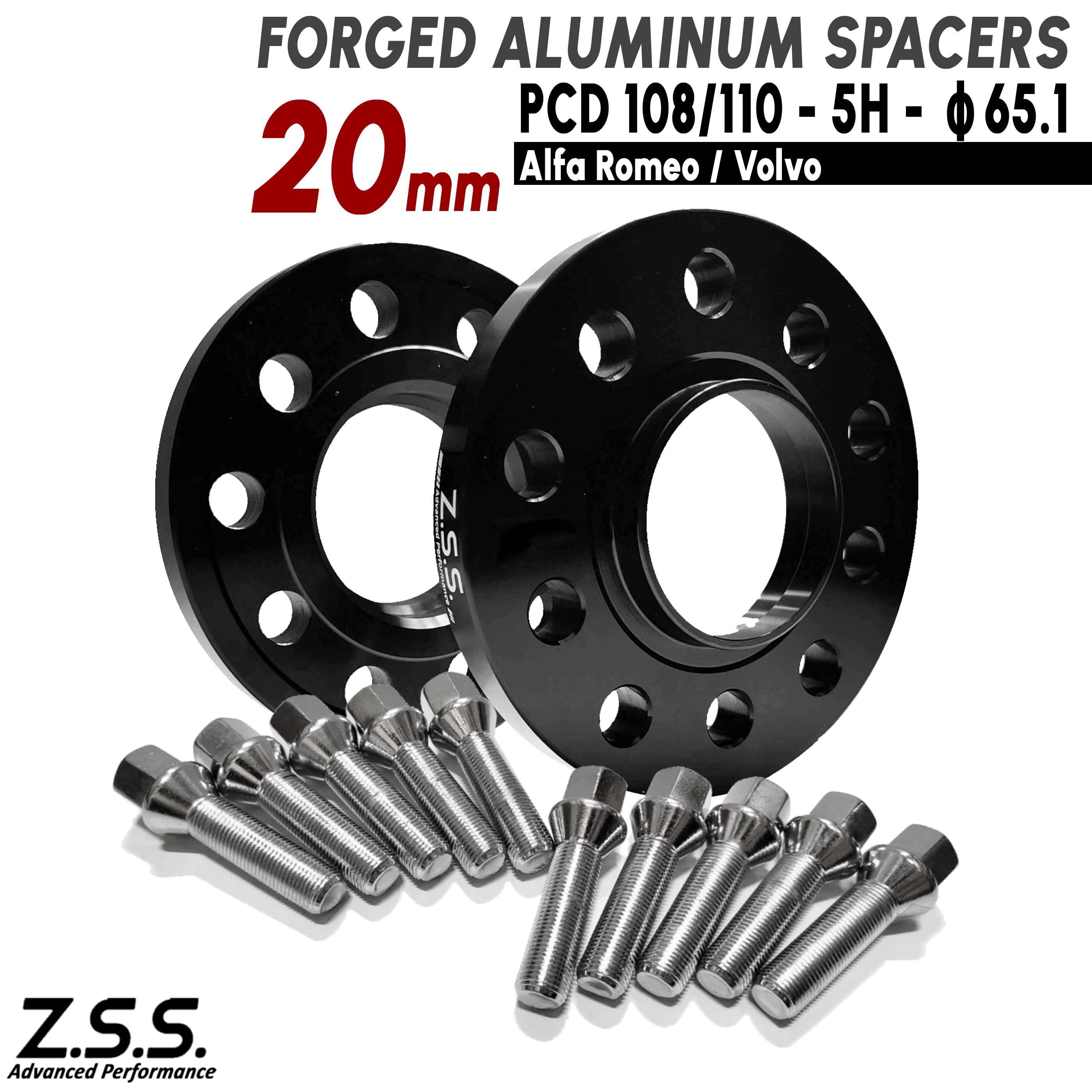Z.S.S. AP アルファロメオ ALFA ROMEO 8C ジュリア ステルヴィオ 20mm スペーサー PCD108 PCD110 5穴 ハブ径 65.1φ M14xP1.50 ボルト付き