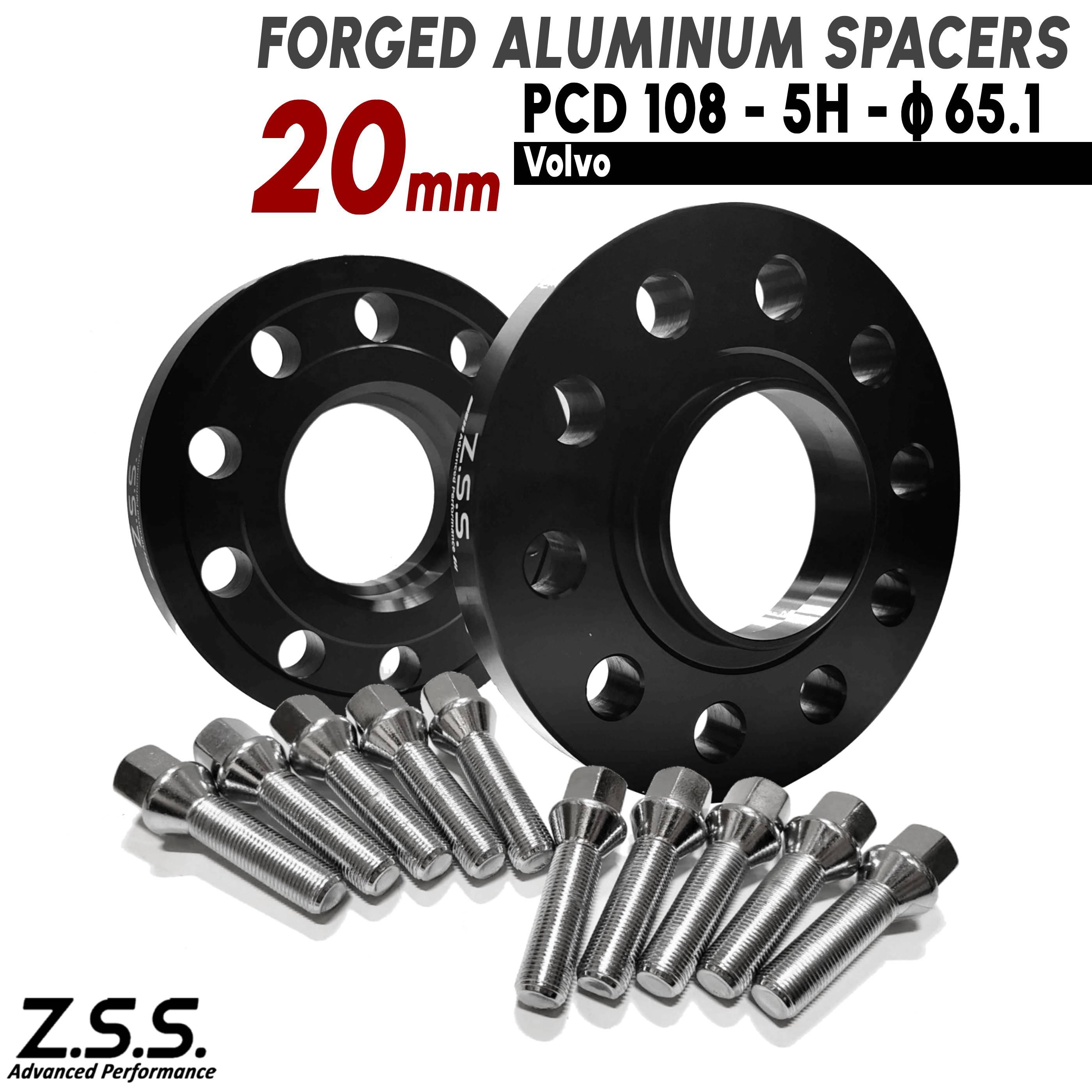 Z.S.S. AP 厚み20mm PCD108 5穴 5x108 ハブ径 65.1φ ワイドトレッドスペーサー スペーサー ボルボ S60 V70 M14xP1.50 ボルト付き ワイトレ ZSS