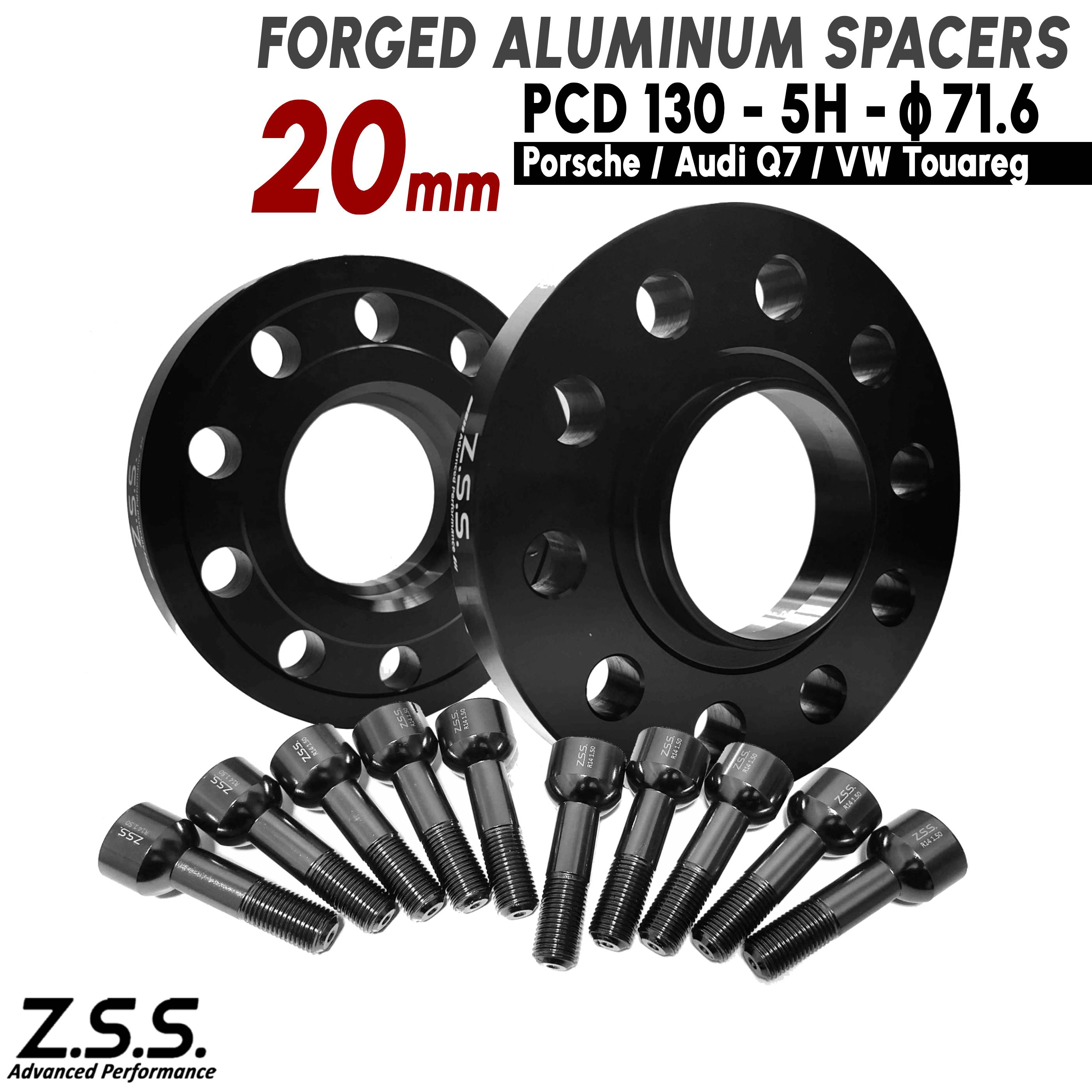 Z.S.S. AP 【チタン風ボルト付き】 Porsche ポルシェ 911 992 991 997 カレラGTS カブリオレ 20mm PCD130 5穴 5x130 71.6φ スペーサー