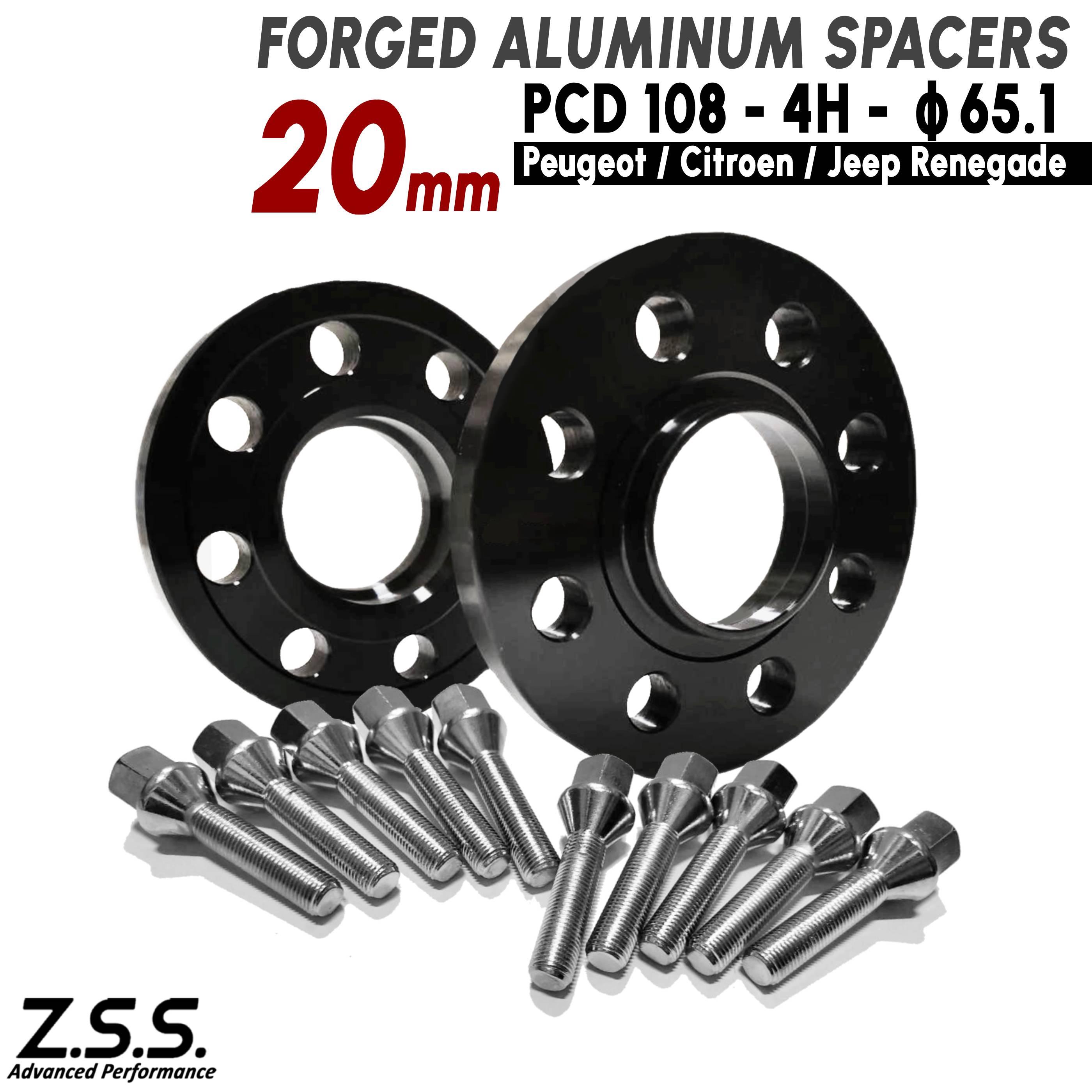 Z.S.S. AP フィアット FIAT 600E '23~ トッポリーノ Topolino 20mm PCD108 4穴 4x108 ハブ径65.1φ スペーサー M12xP1.25 ボルト付き S-lip
