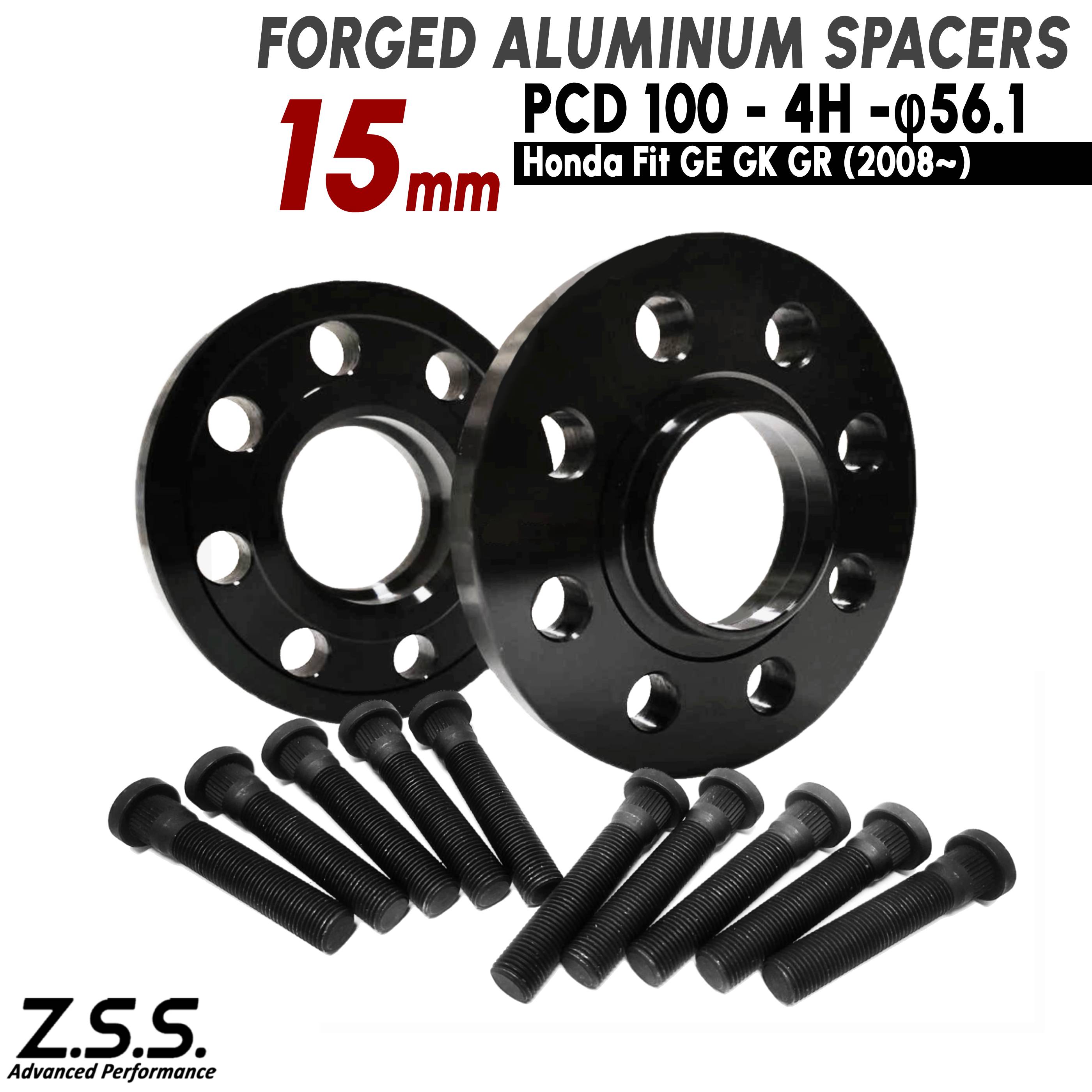 Z.S.S. AP 【 純正交換用ハブボルト付き】ホンダ フィット Fit GE GK GR系 (2008~) 厚み 15mm スペーサー PCD100 4穴 ハブ径 56.1φ ZSS