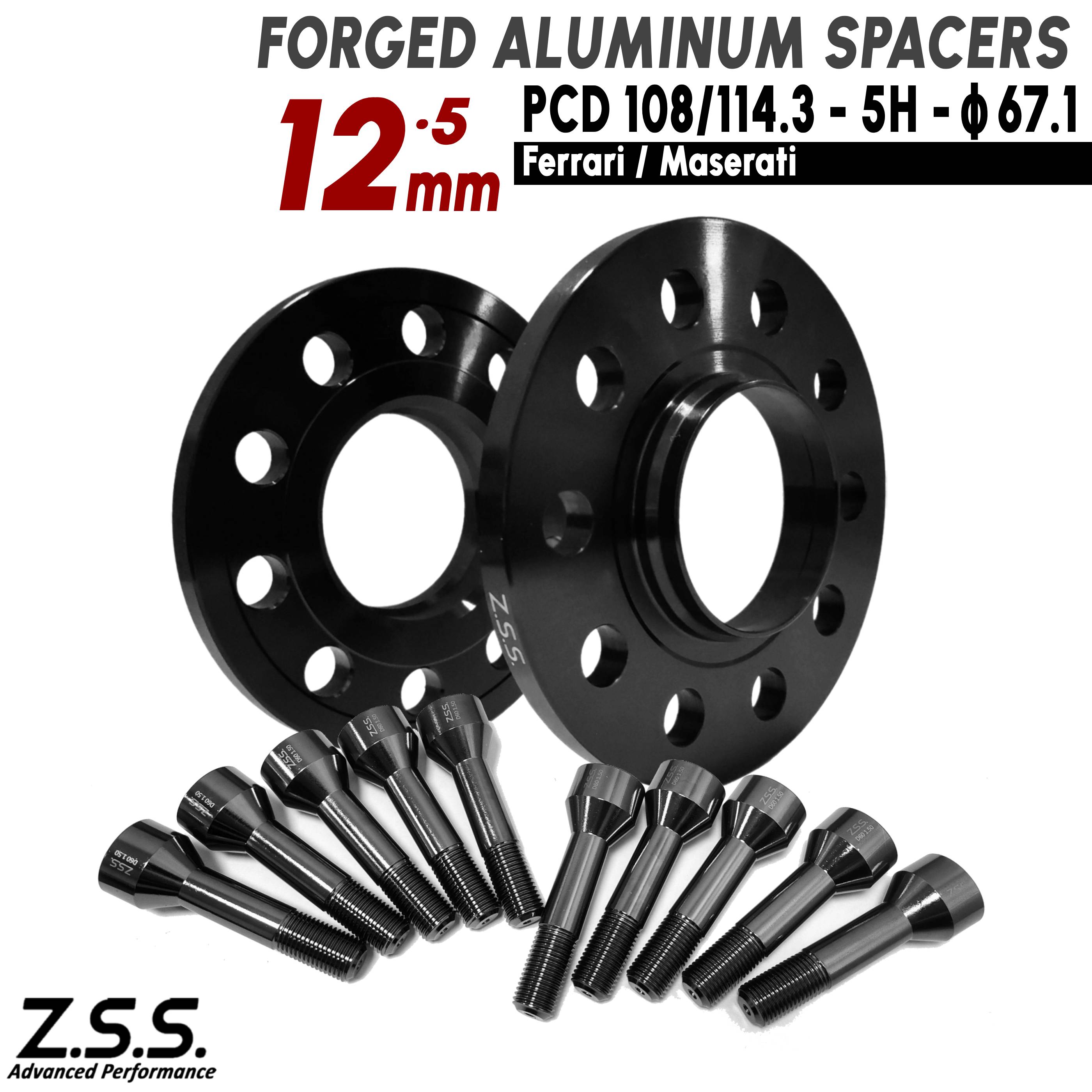 Z.S.S. AP 【チタン風ボルト付き】 フェラーリ プロサングエ Ferrari Purosangue 純正ホイール用 スペーサー 12mm PCD114.3 67.1φ ZSS
