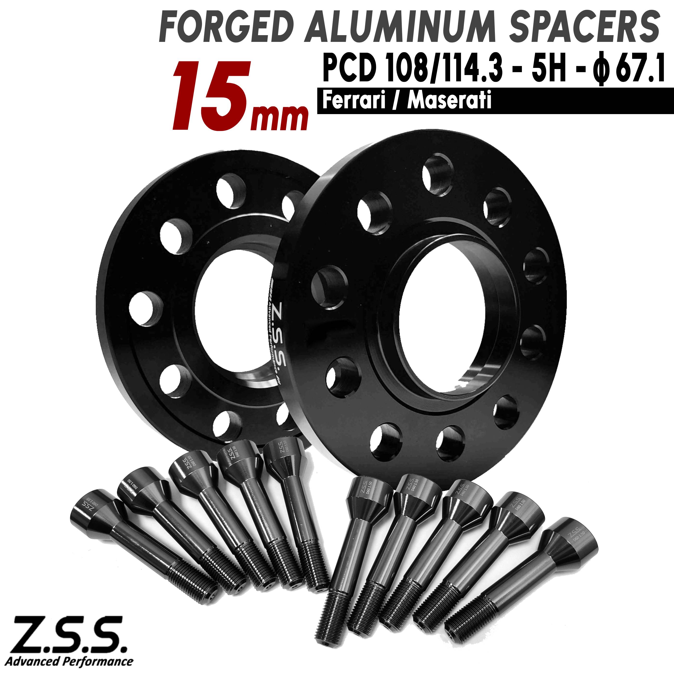 Z.S.S. AP 【チタン風ボルト付き】 フェラーリ フィオラノ 575M 599 GTB Ferrari Fiorano 純正ホイール用 スペーサー 15mm PCD108 67.1φ