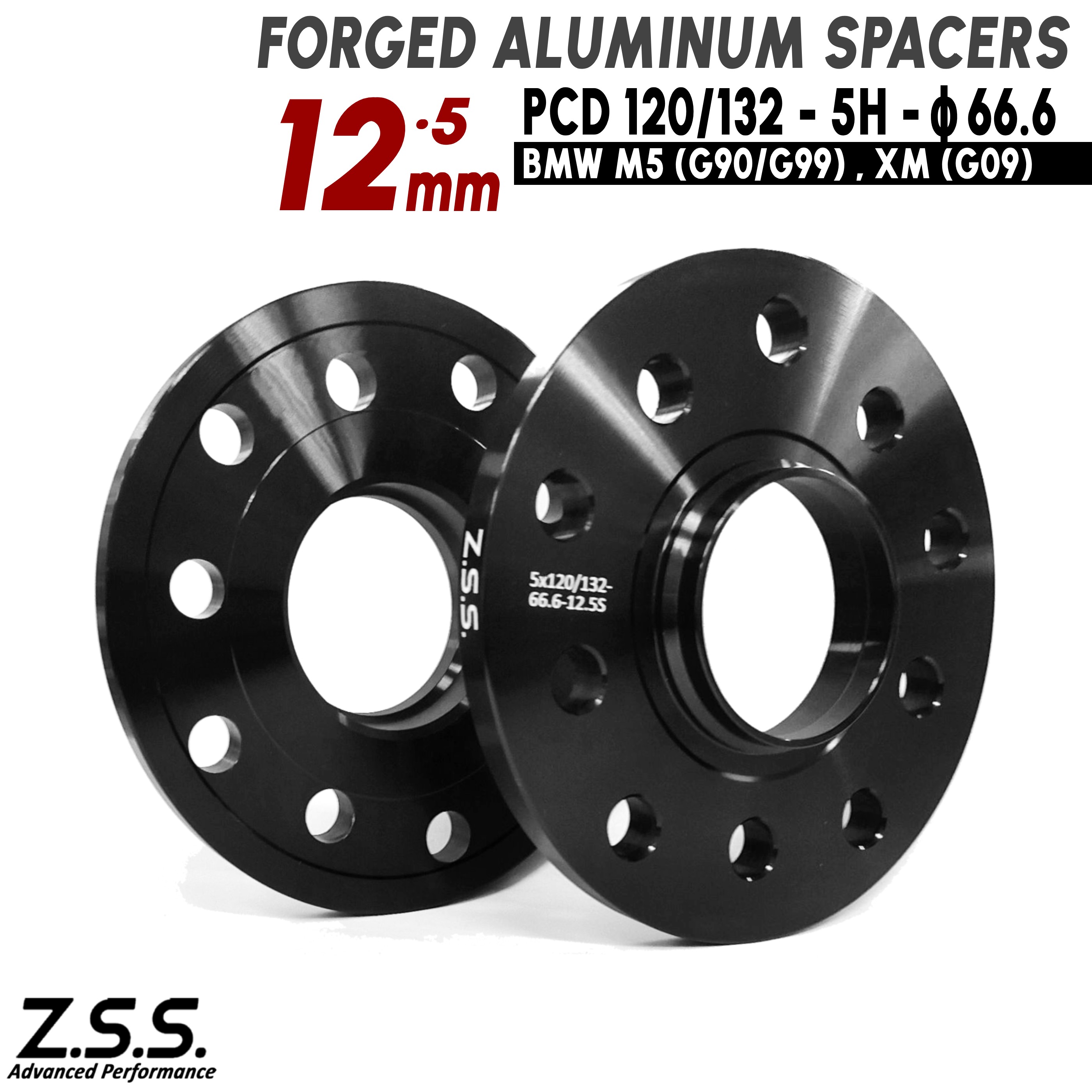 Z.S.S. AP M5 BMW G90 G99 (2024~) 3LA-82FK44 厚み 12.5mm PCD132 5穴 5x132 ハブ径 66.6φ スペーサー ワイトレ ZSS