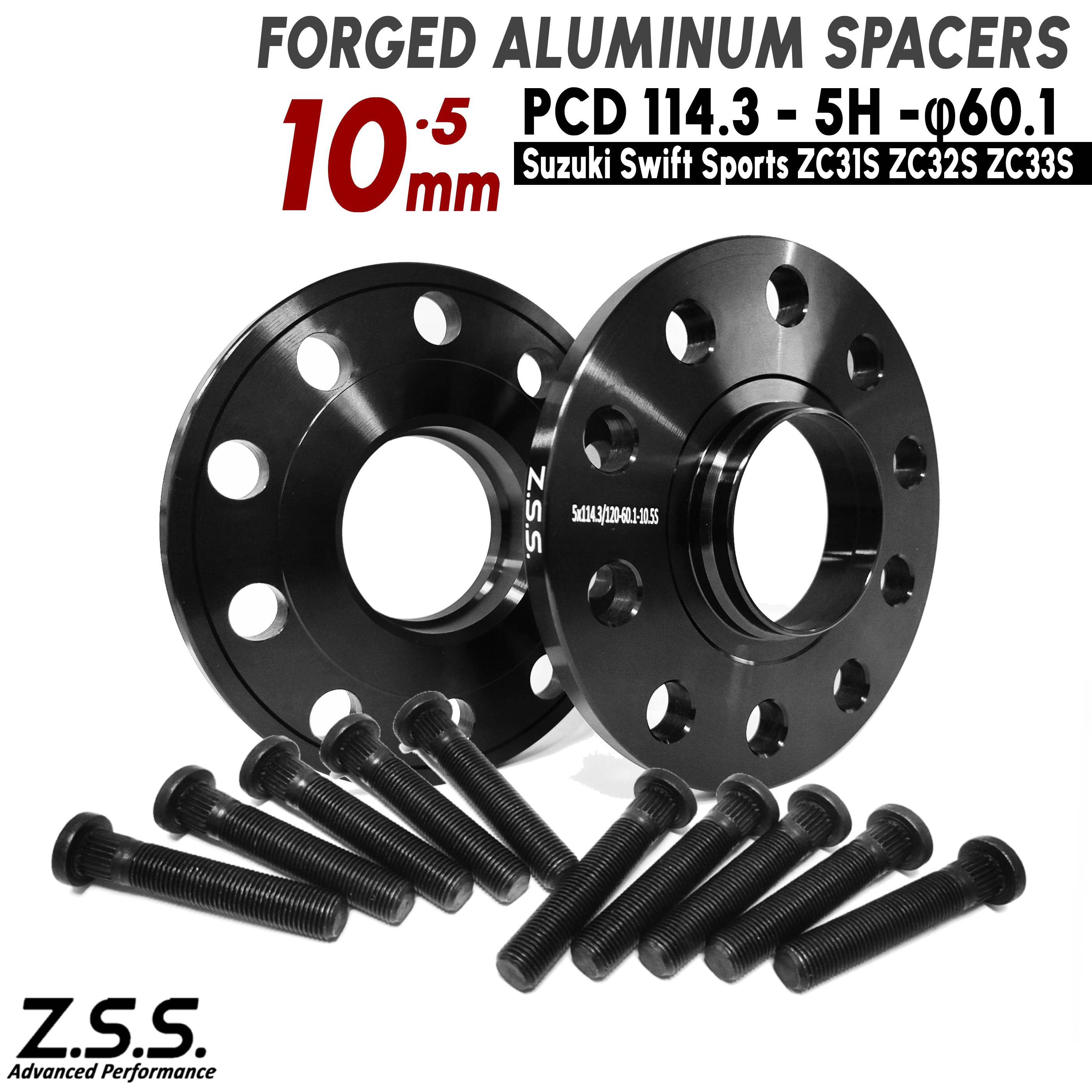 Z.S.S. AP 【 純正交換用ハブボルト付き】スズキ ビターラ Vitara Escudo 15~ 現行 YD21S YD22S 厚み 10mm スペーサー PCD114.3 5穴 60.1φ