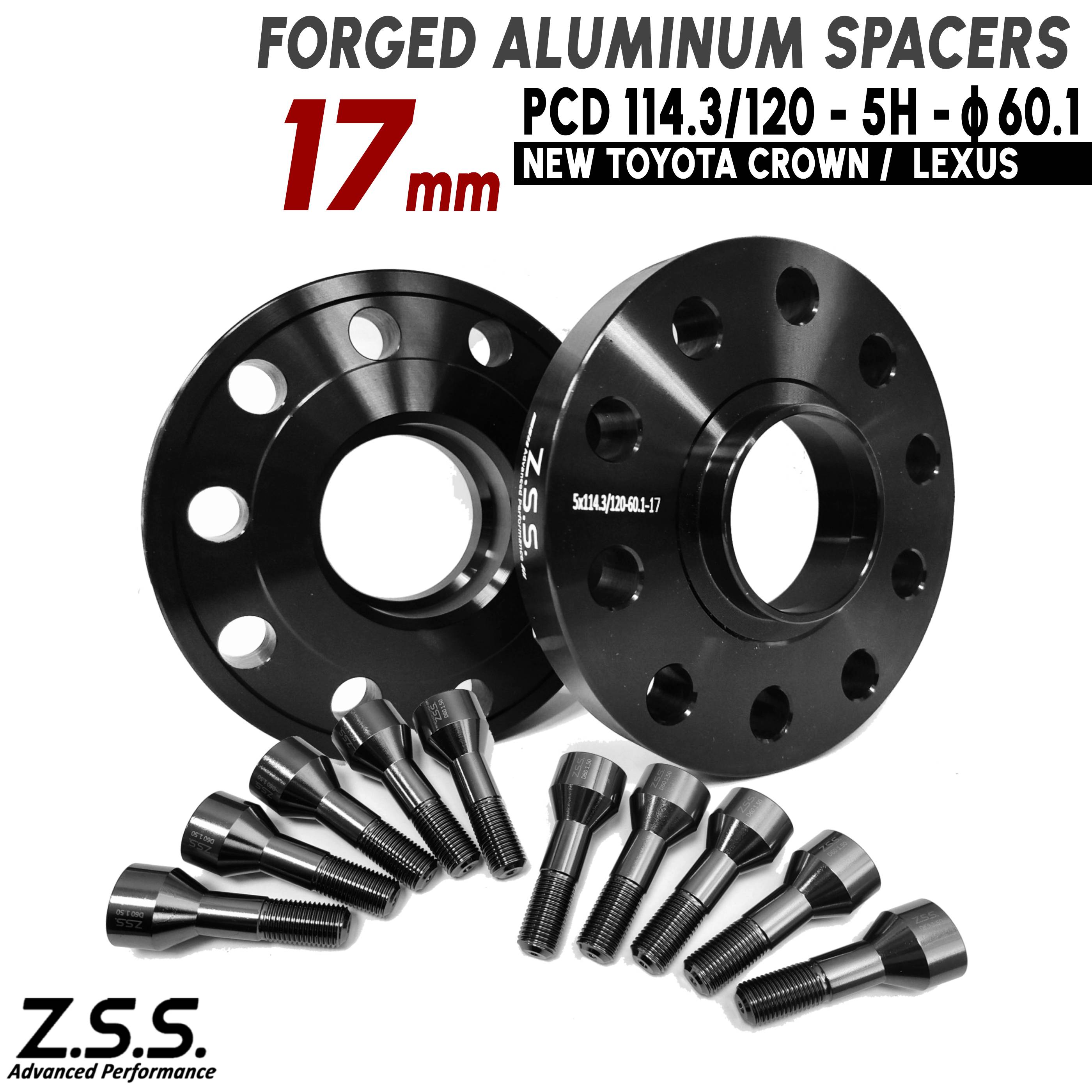Z.S.S. AP 【チタン風ボルト付き】 レクサス RX AL30 RX350 TALA10 TALA15 AALH10 AALH15 17mm PCD114.3 60.1 スペーサー 社外ホイール用
