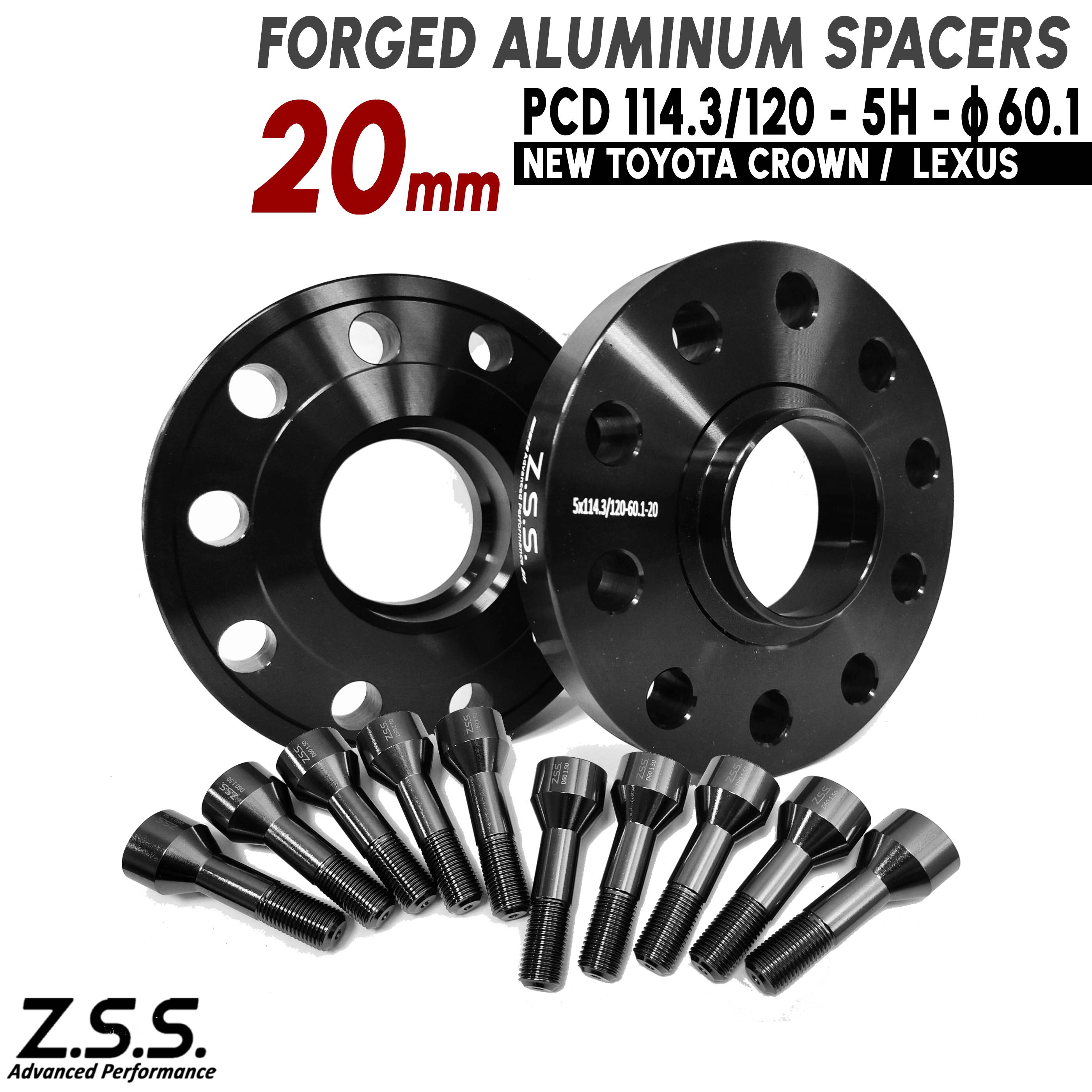 Z.S.S. AP 【チタン風ボルト付き】 クラウン SH35型 専用設計 社外ホイール用 ボルト付き 厚み20mm PCD114.3 5穴 60.1φ スペーサー トヨタ