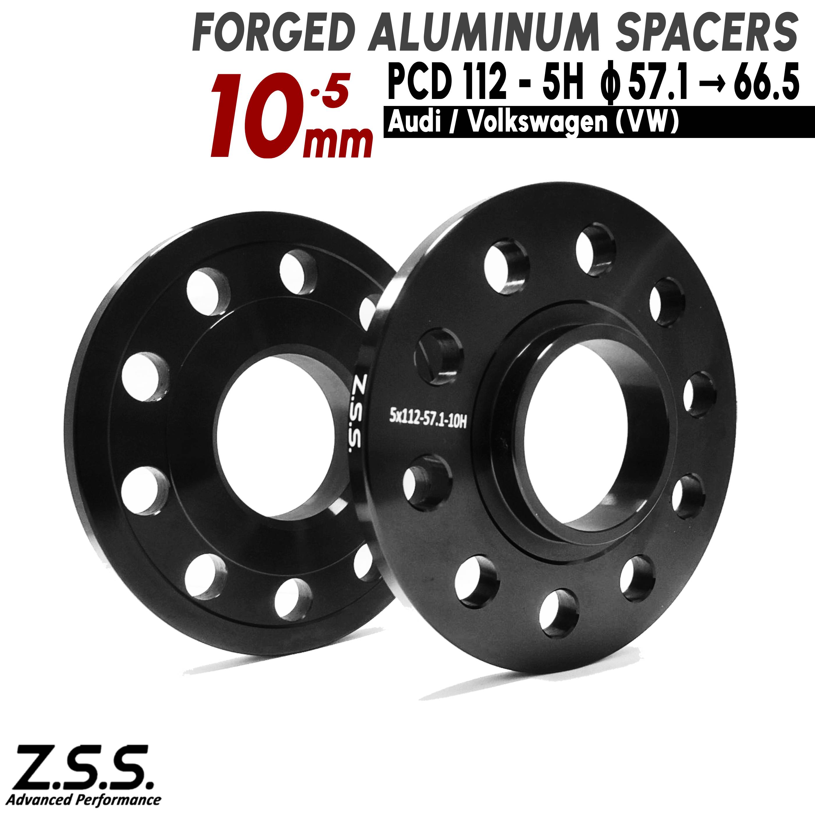 Z.S.S. AP 【ハブ径 変換スペーサー 57.1φ → 66.5φ】アウディ VW フォルクスワーゲン 厚み10mm 5x112 PCD112 5穴 ワイドトレッド Audi