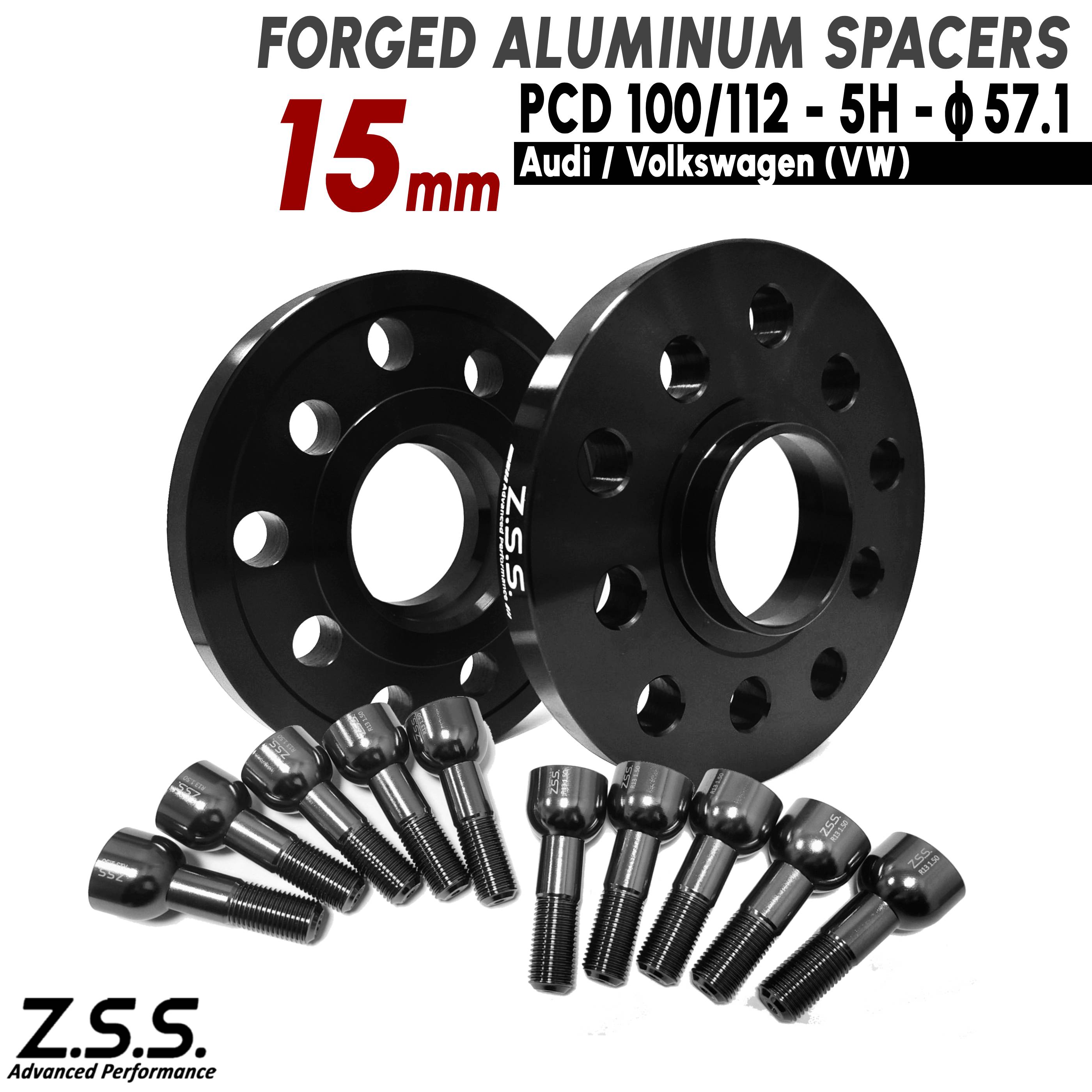 Z.S.S. AP 【チタン風ボルト付き】 アウディ VW フォルクスワーゲン 15mm 5x112 PCD112 5穴 ハブ径57.1φ ワイドトレッドスペーサー ZSS