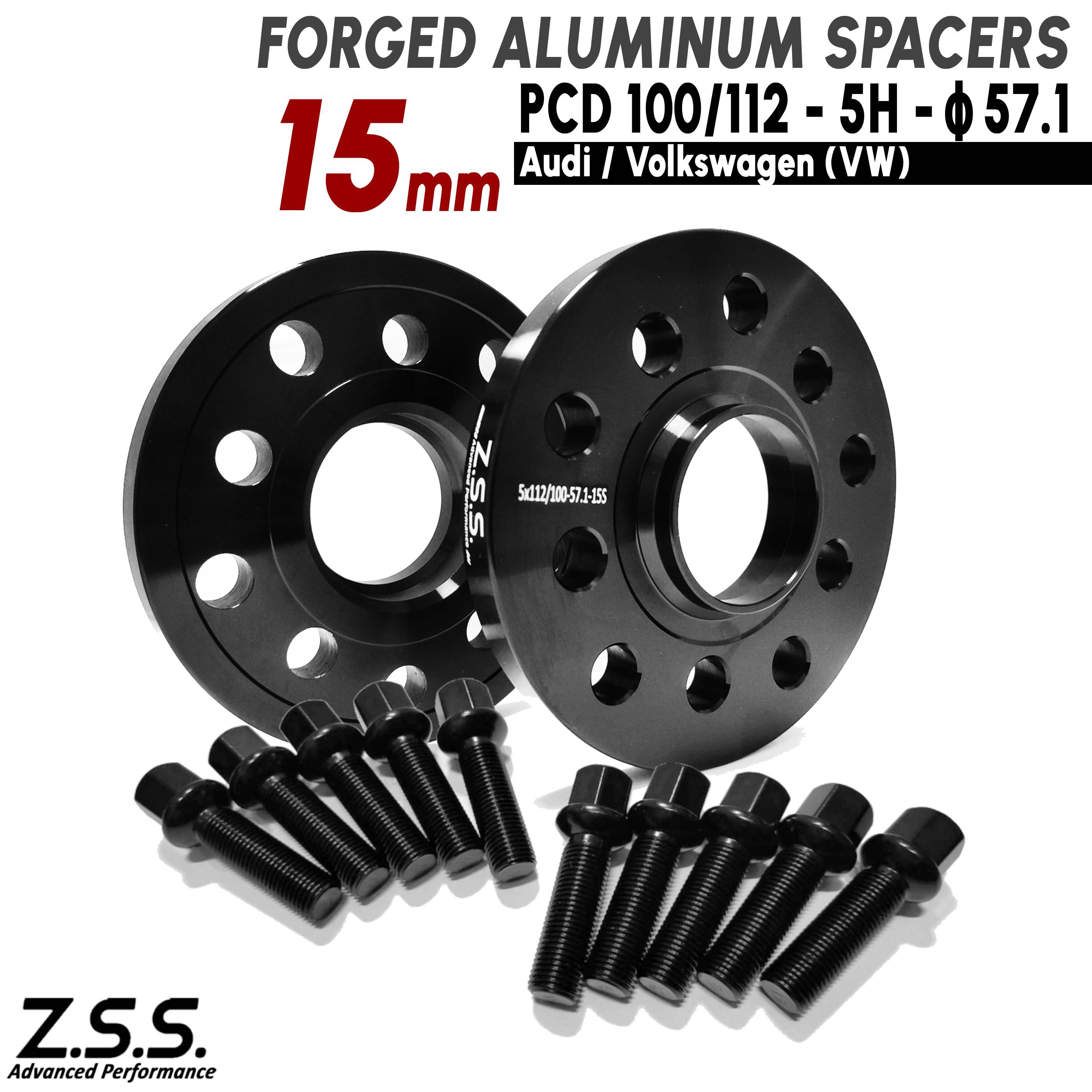 Z.S.S. AP アウディ AUDI TT TTRS クーペ 8S 8J ABA-FVDKZ ABA-FVCJS ABA-8JCDA 15mm スペーサー PCD112 5穴 5x112 57.1φ R13ボルト付き