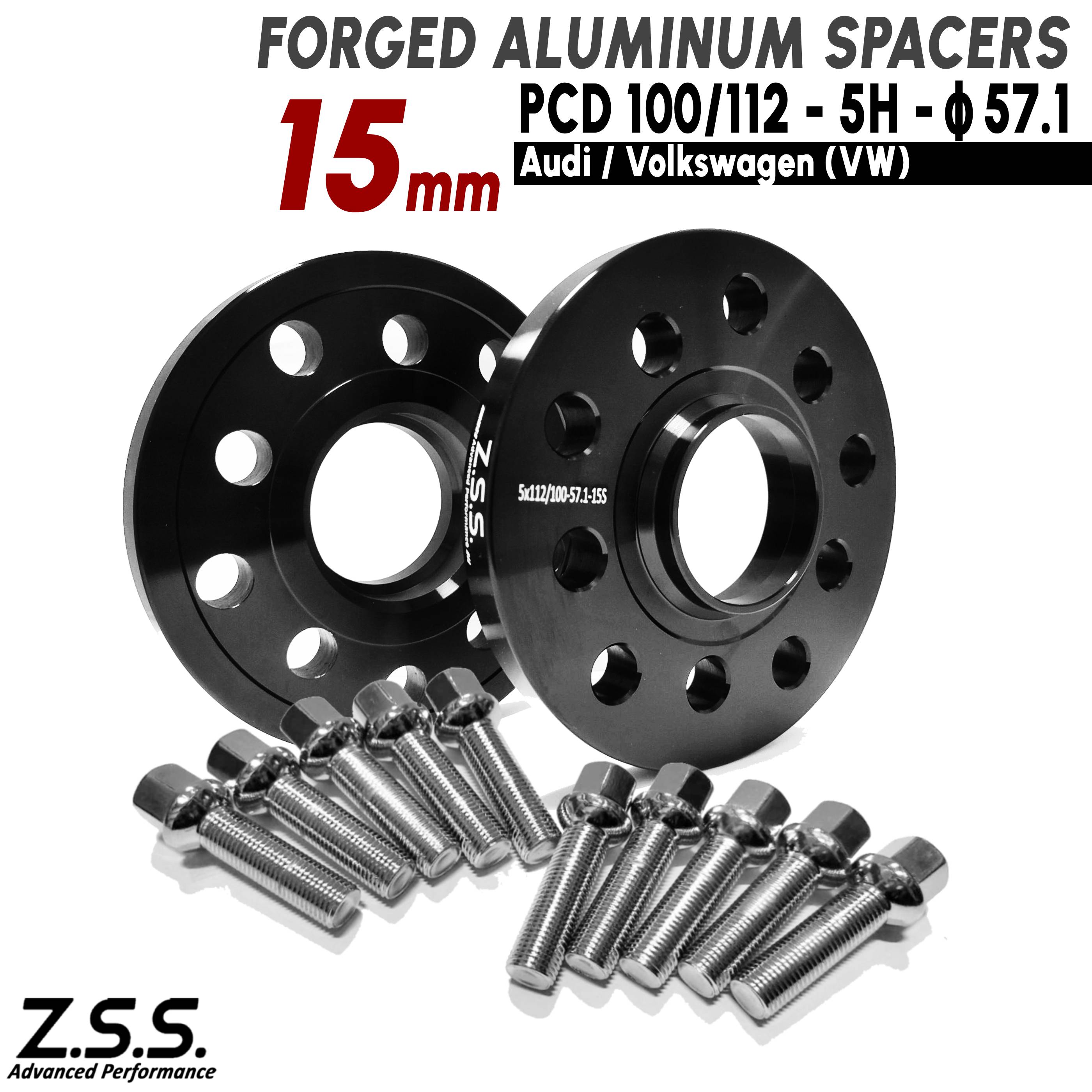 Z.S.S. AP アウディ AUDI TT TTRS クーペ 8S 8J ABA-FVDKZ ABA-FVCJS ABA-8JCDA 15mm スペーサー PCD112 5穴 5x112 57.1φ R13ボルト付き